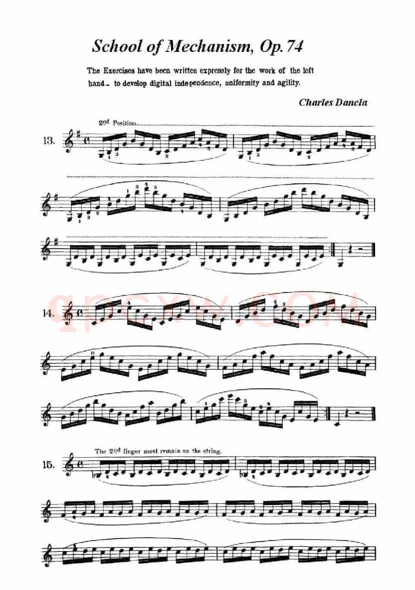 School of Mechanism, Op. 74（小提琴技巧练习13——22）