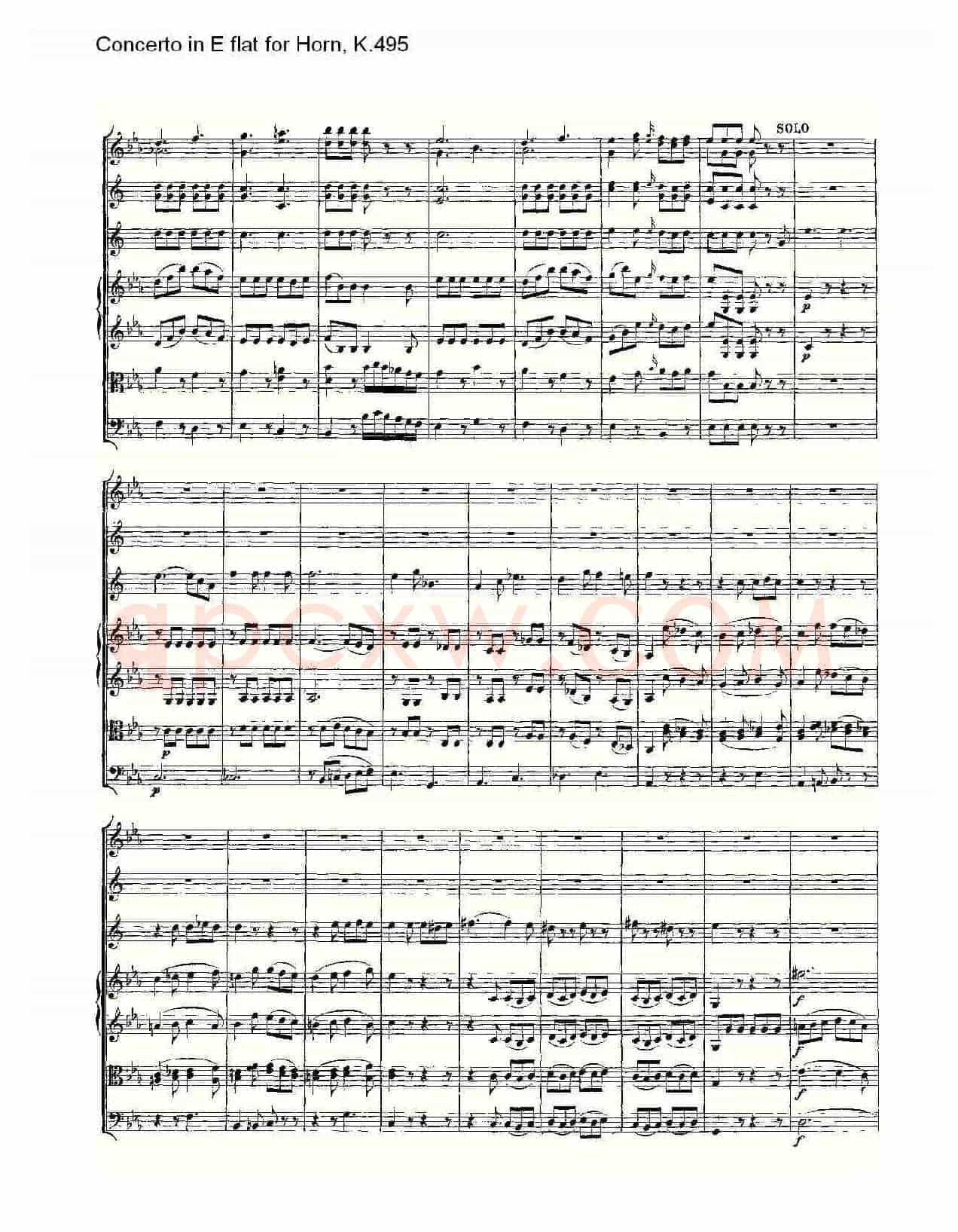 Concerto in E flat for Horn, K.495(Eb调法国号协奏曲, K.4)