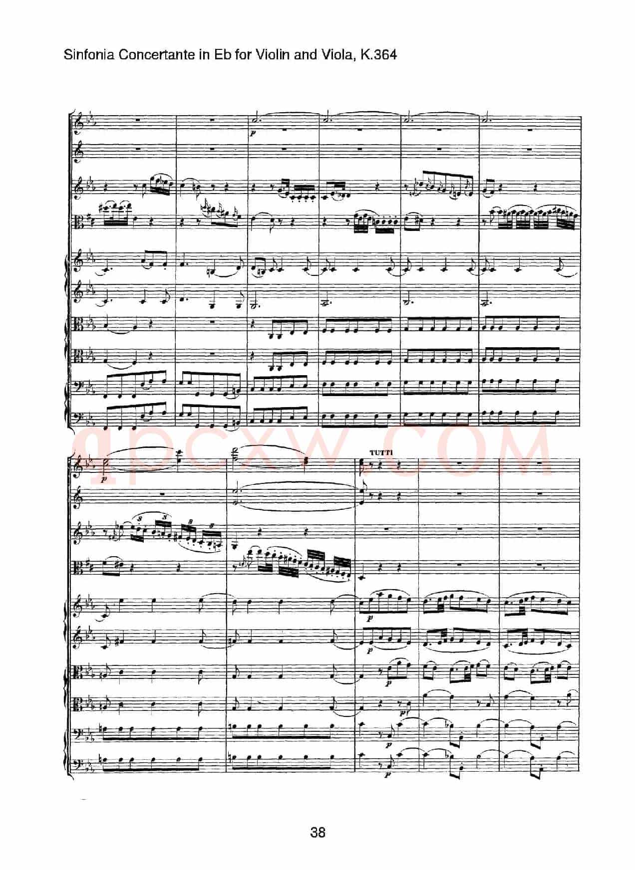 降E大调交响协奏曲（《Sinfonia Concertante in Eb》for Violin and Viola K.364）