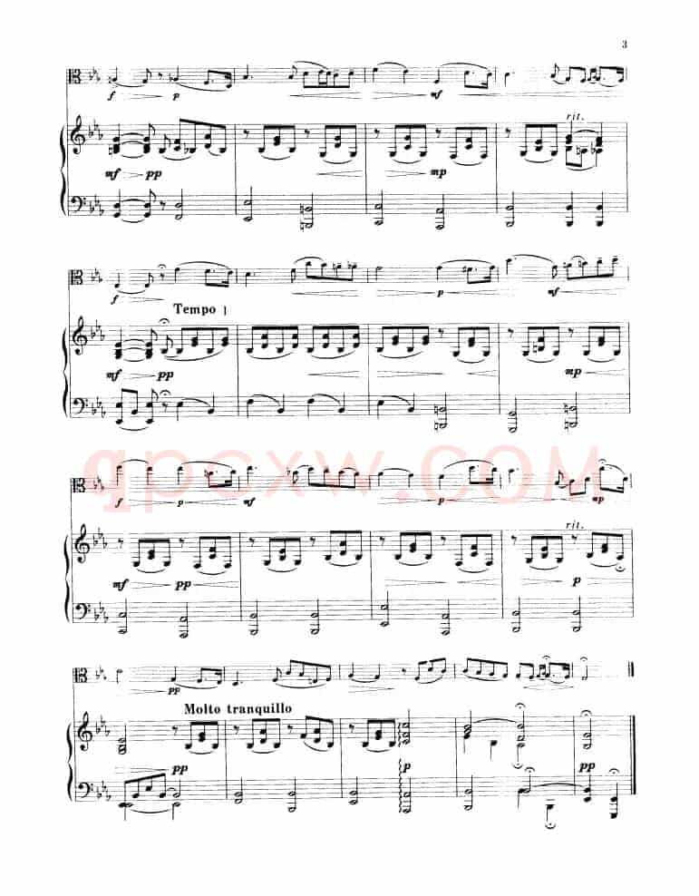 浪漫曲（季托夫作曲版）（中提琴独奏+钢琴伴奏）