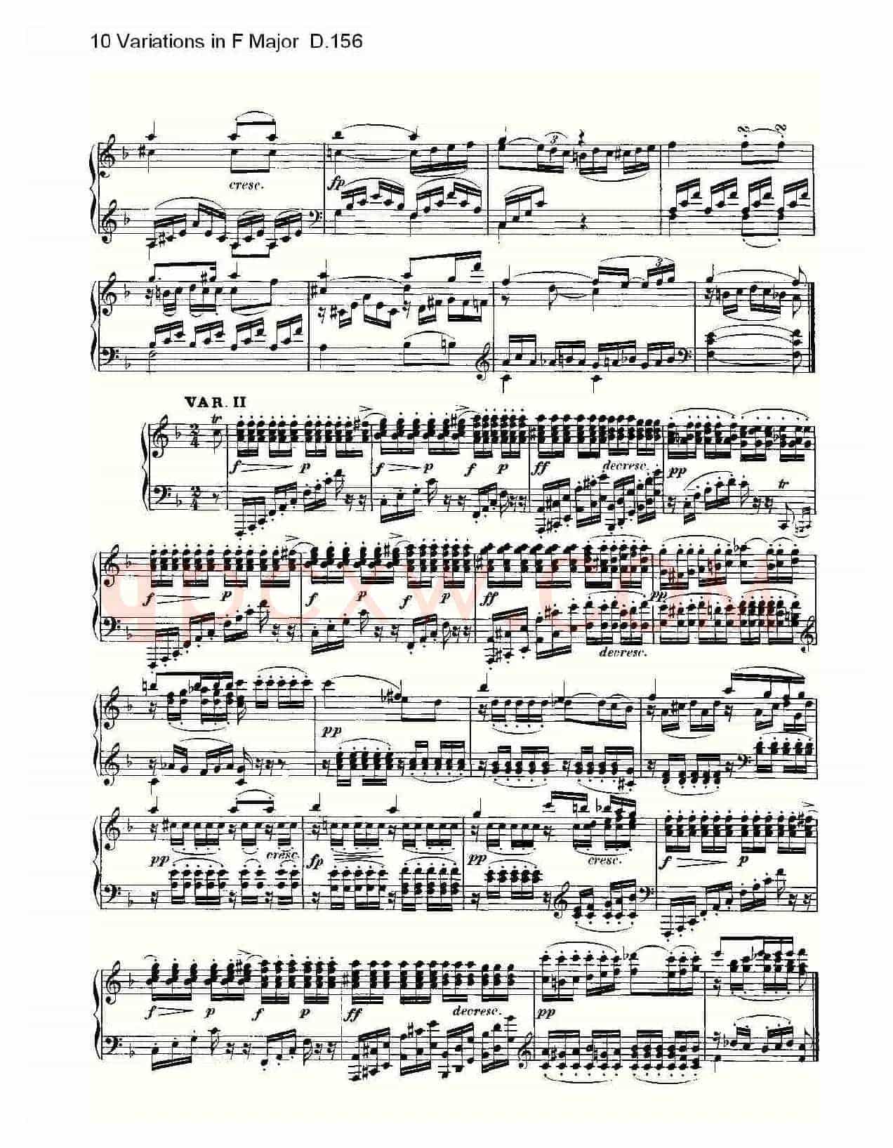 10 Variations in F Major D.156（F大调10变奏曲 D.156）