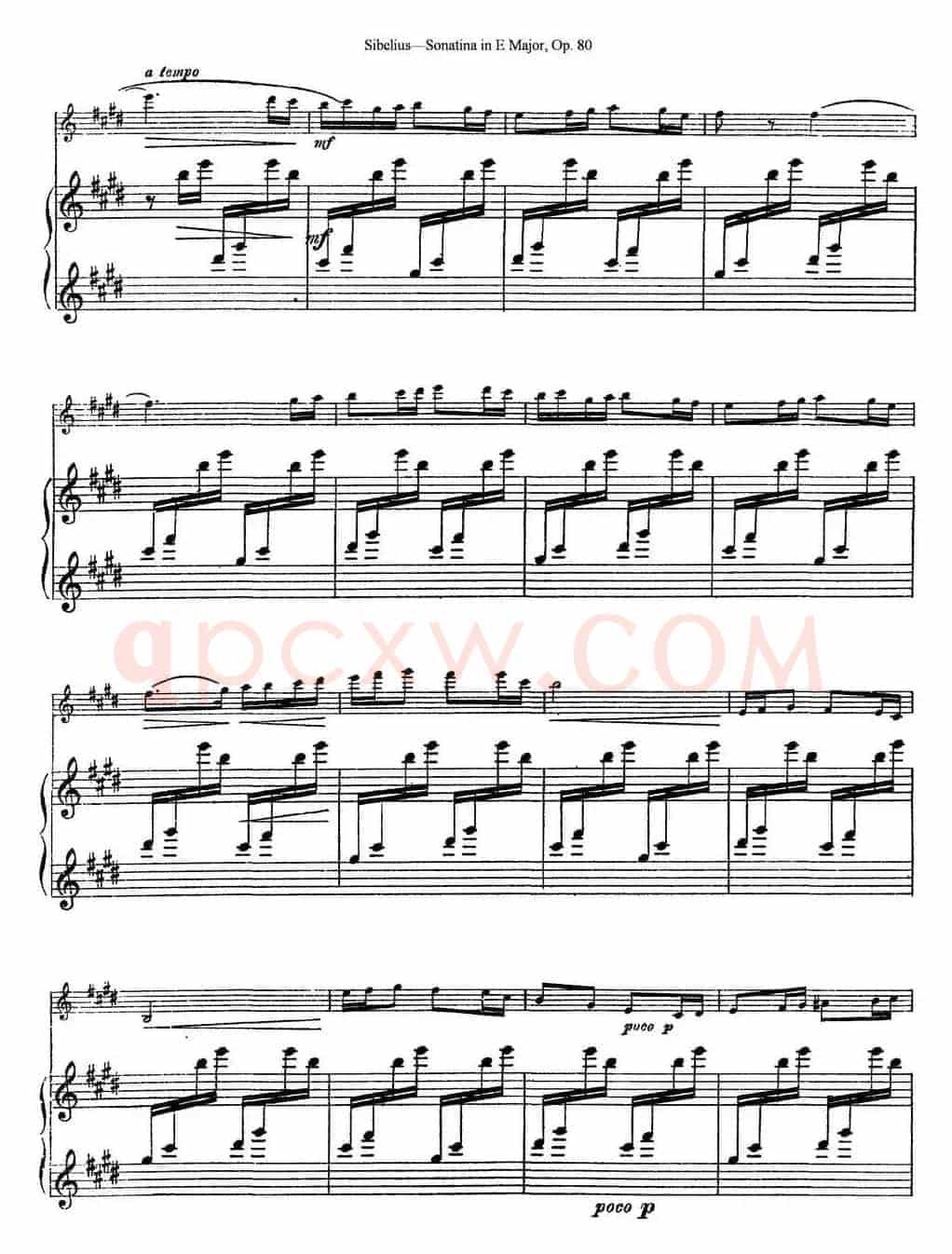 Violin Sonatina in E Major Op.80（小提琴+钢琴伴奏）