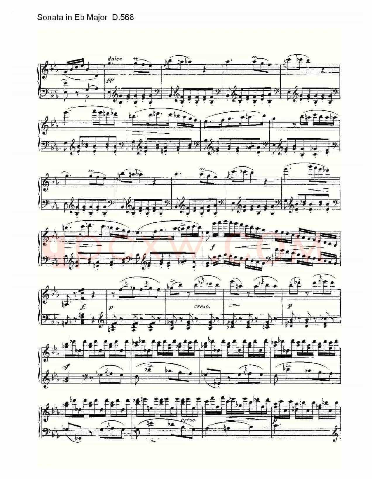 Sonata in Eb Major D.568（Eb大调奏鸣曲 D.568）