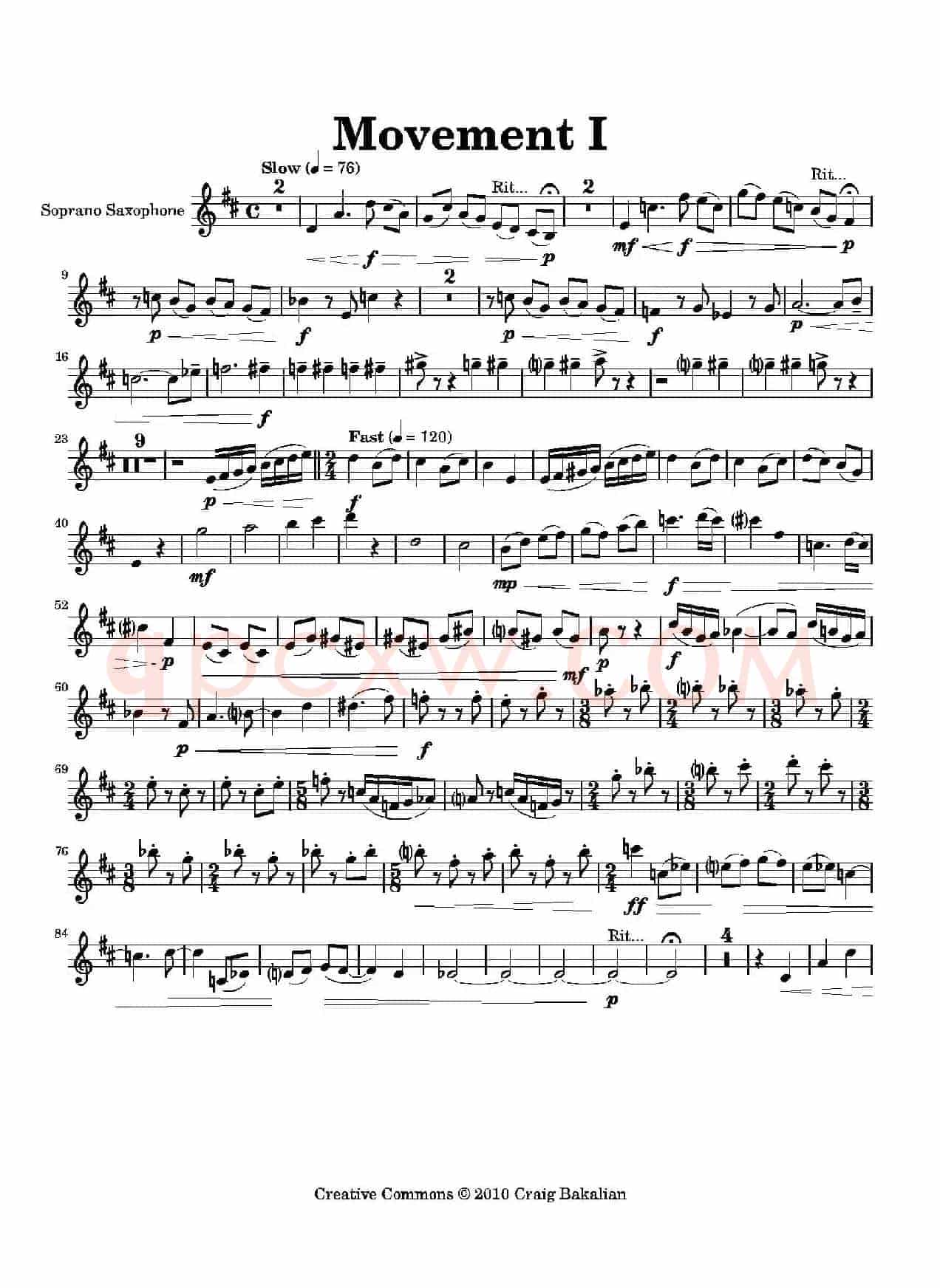 Movement（四重奏高音萨克斯分谱）