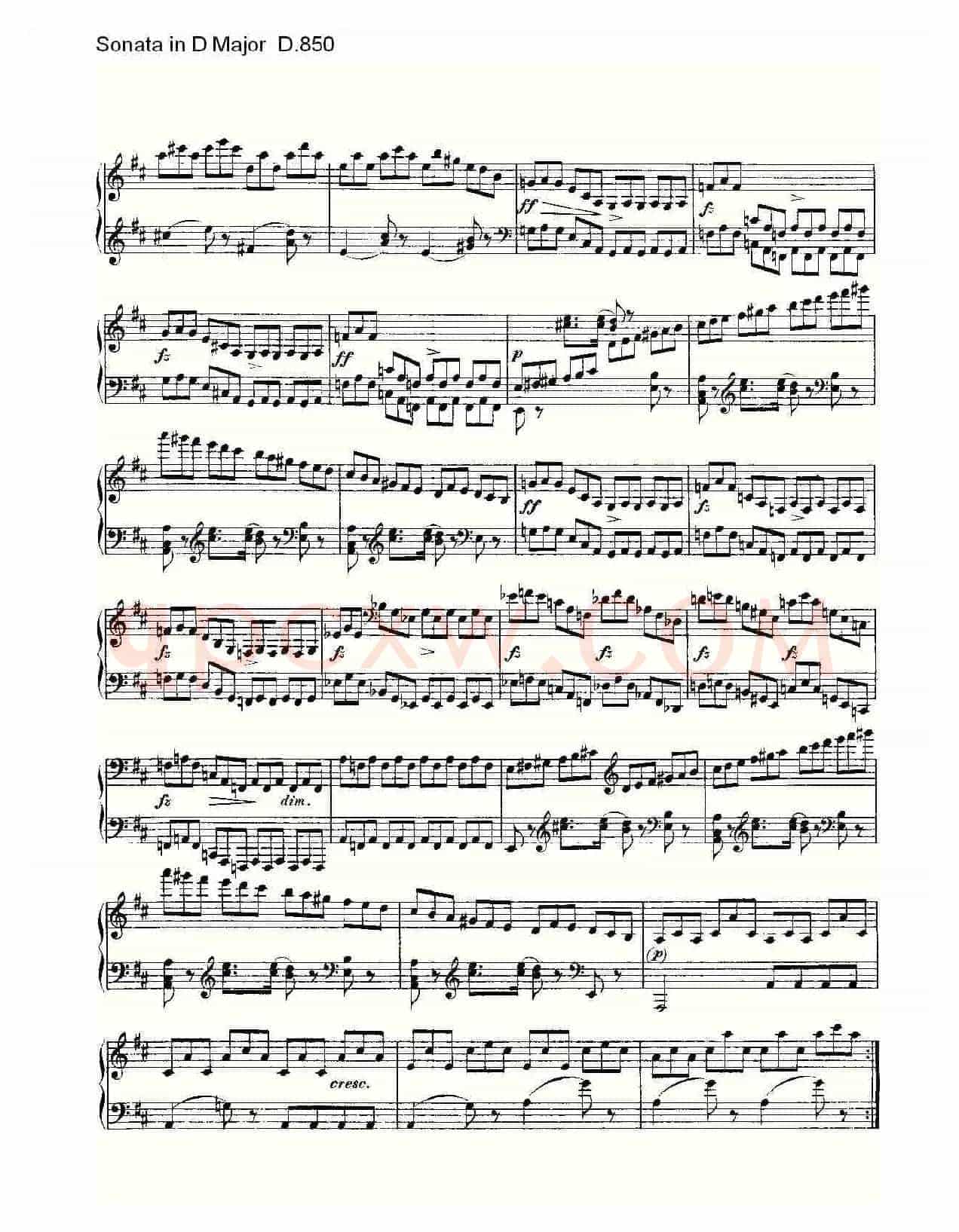 Sonata in D Major D.850（D大调奏鸣曲 D.850）