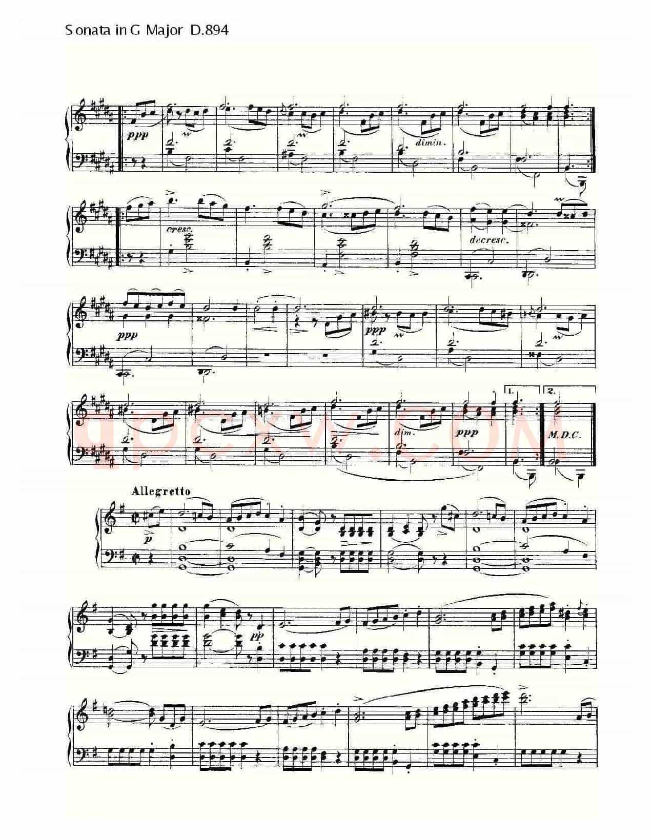 Sonata in G Major D.894(G大调奏鸣曲 D.894)