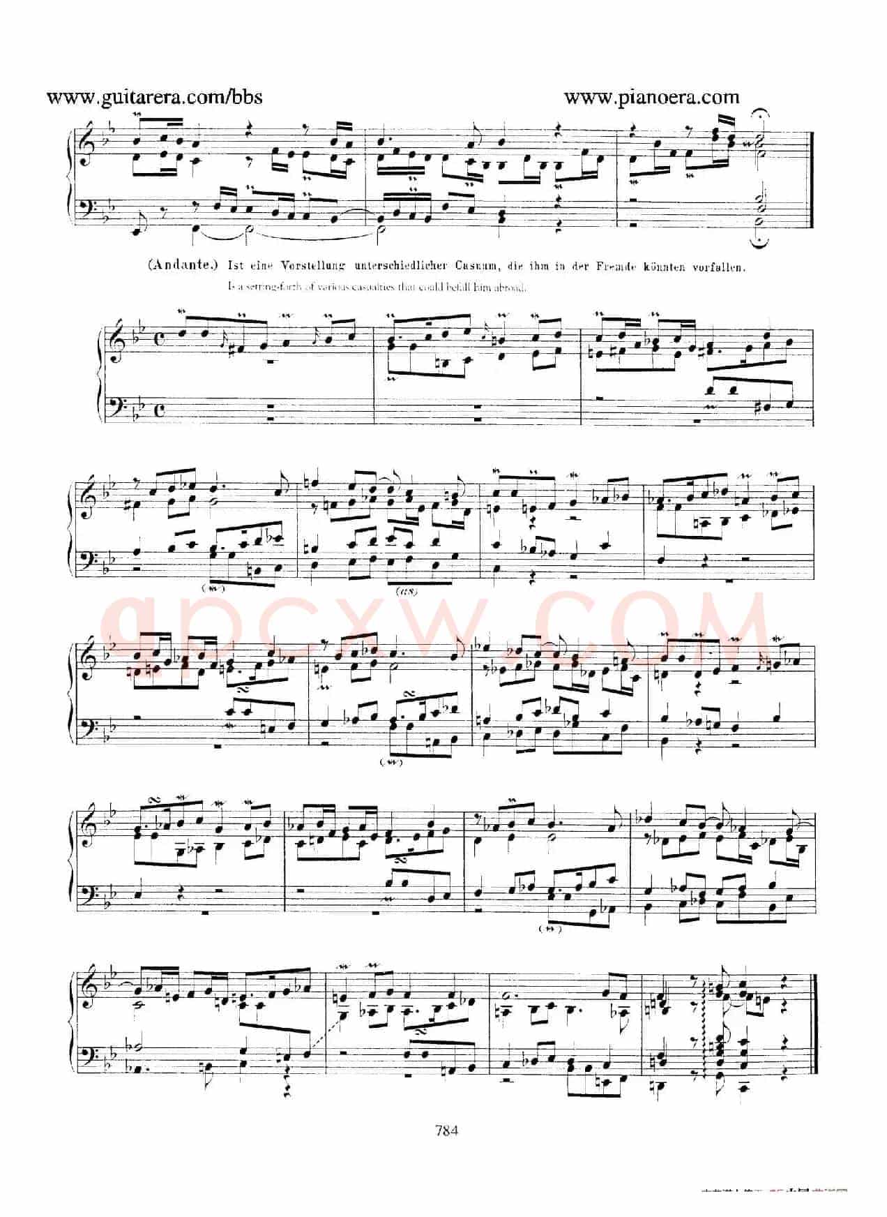 Capriccio in B-flat Major BWV 992(降B大调随想曲)