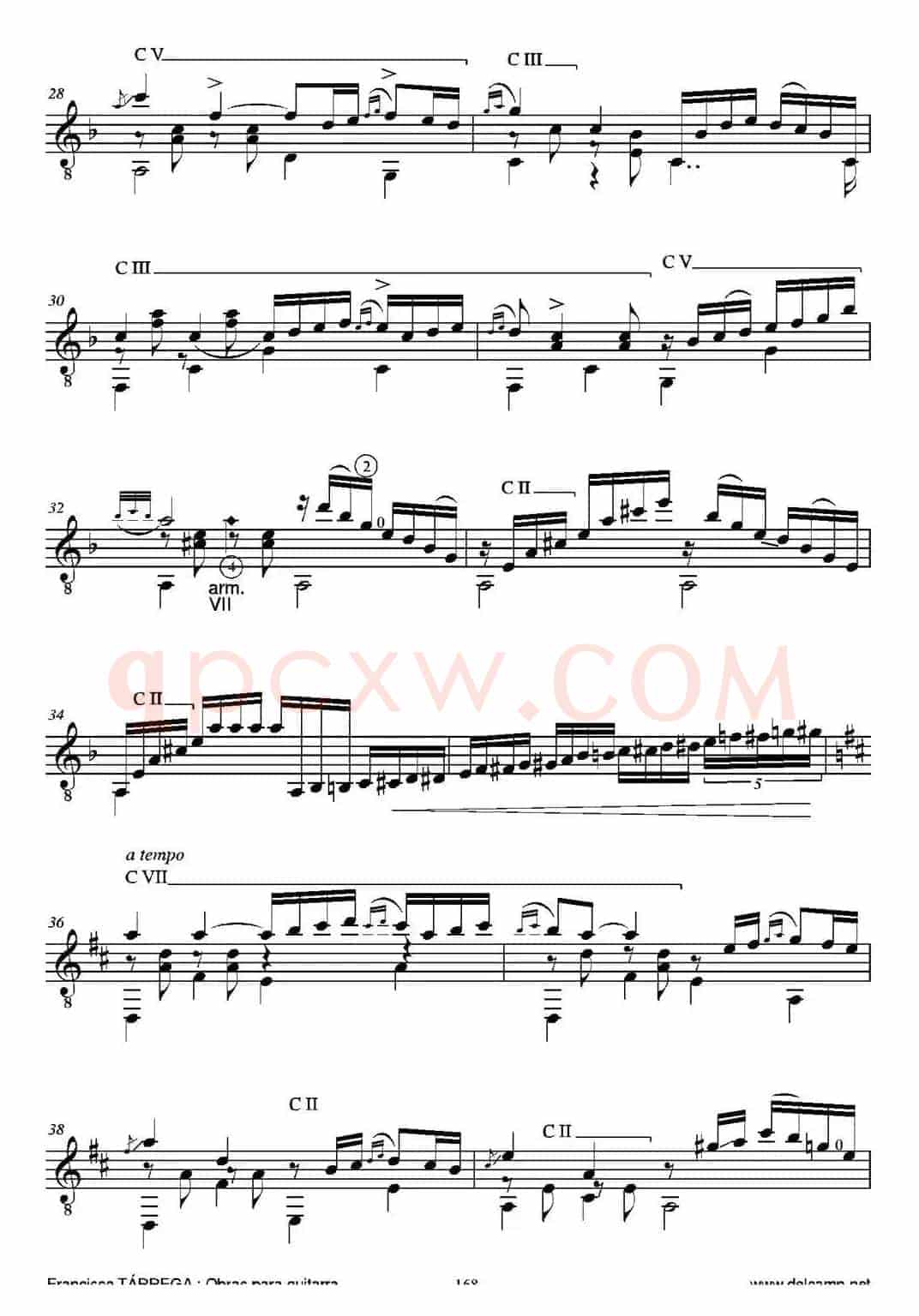CAPRICHO ARABE(Serenata AI eminente maestro D. Tomas Breton)（古典吉他）