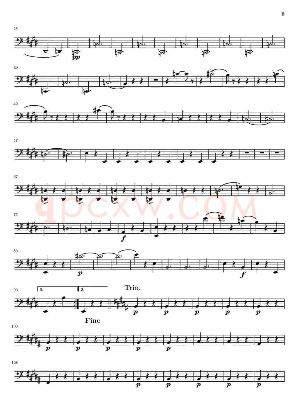 String Quartet nr.18 in E minor（E小调弦乐四重奏）（大提琴分谱）