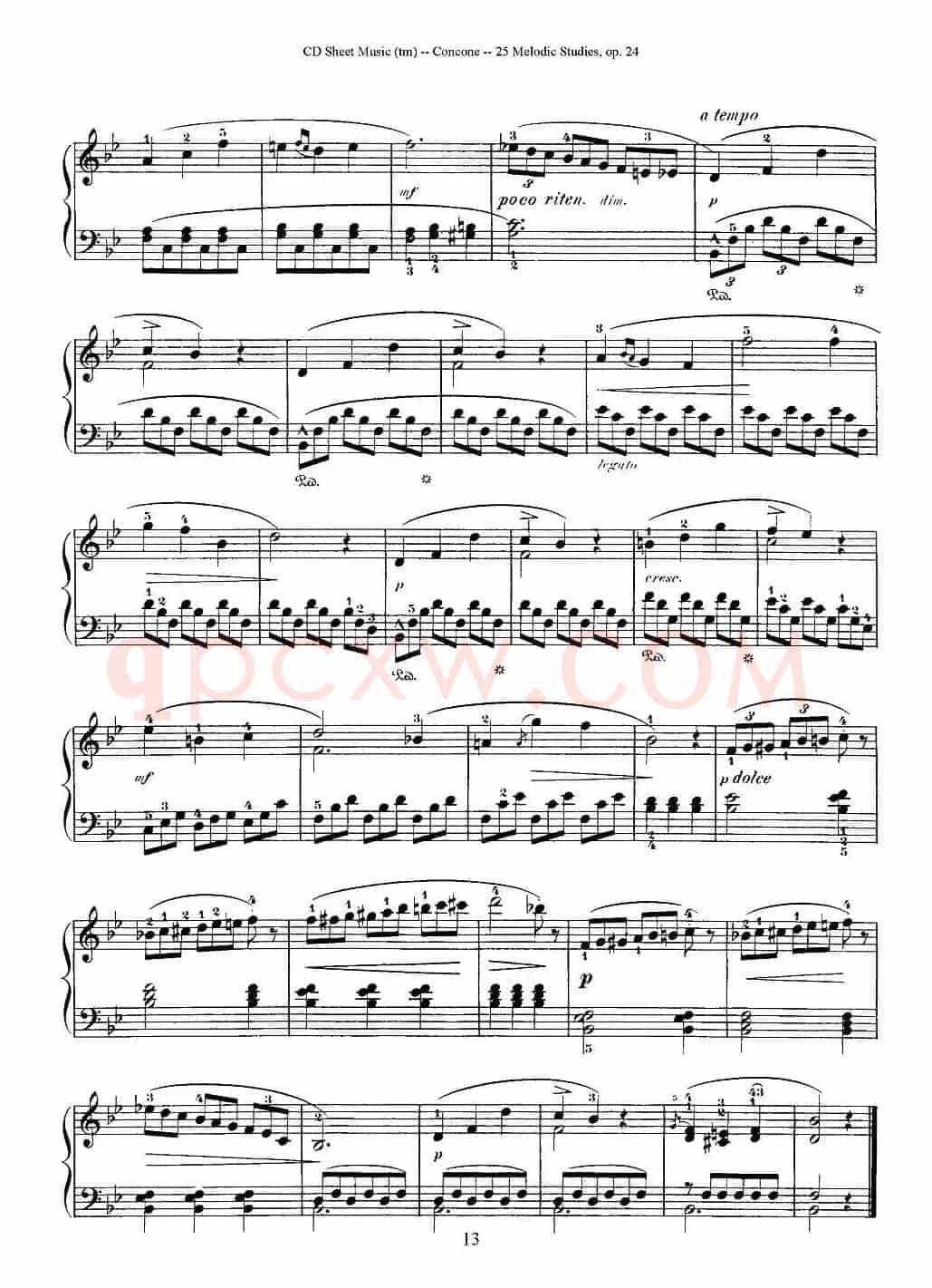 Concone - 25 Melodic Studies easy and progressive（11—15）