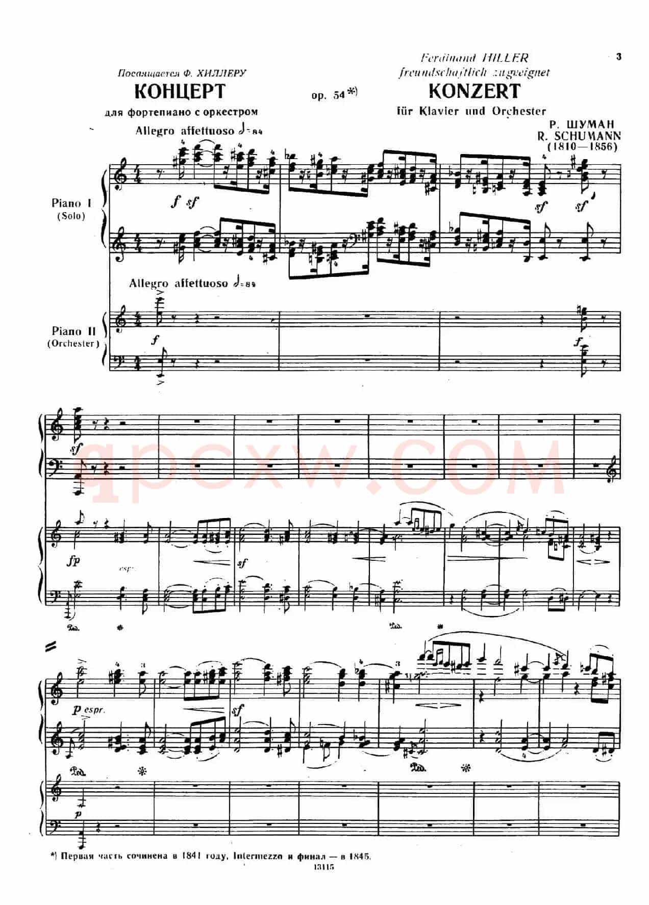 Piano Concerto in a Minor Op.54（a小调钢琴协奏曲·双钢琴）