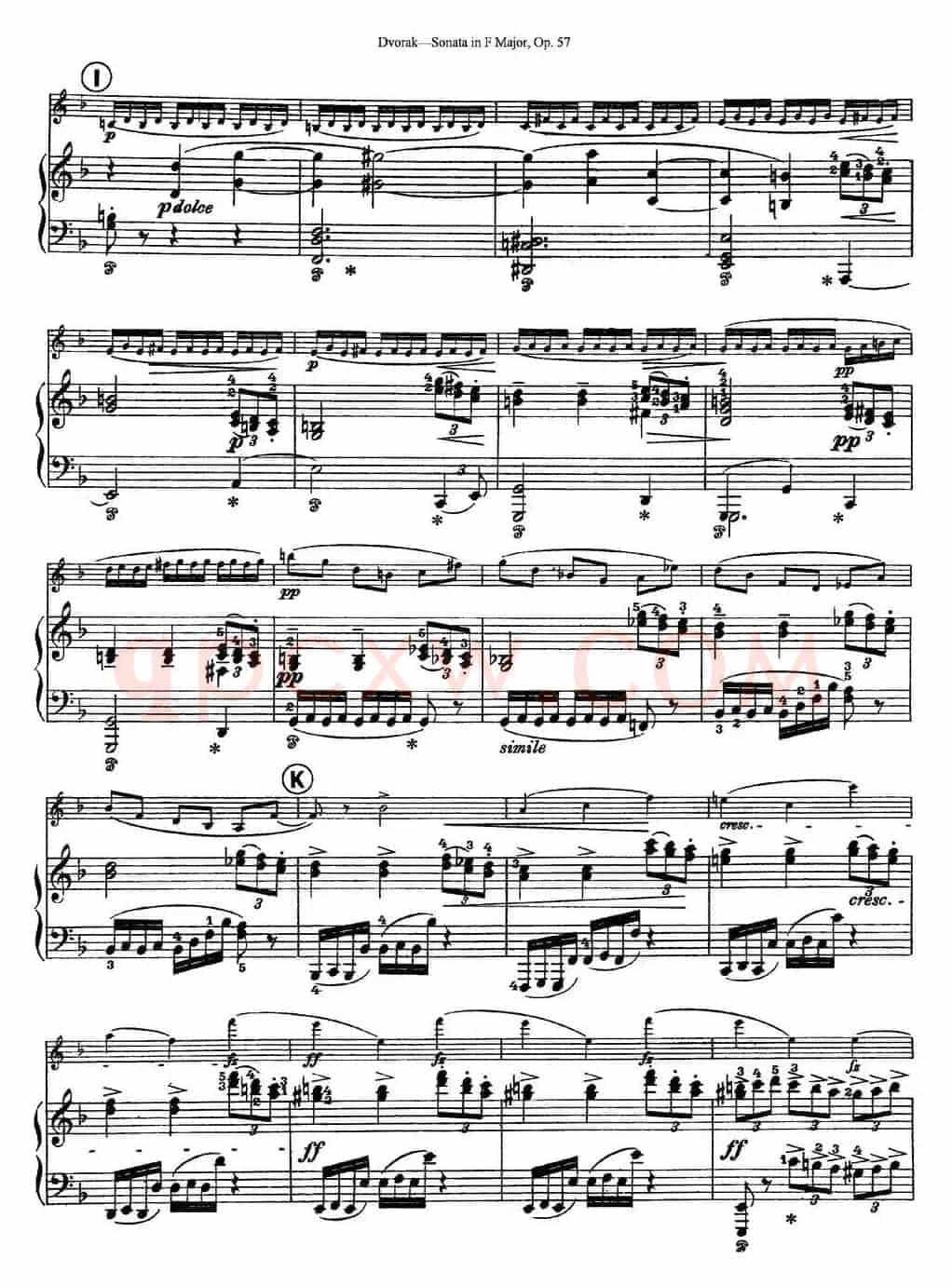 Violin Sonata Op.57（小提琴+钢琴伴奏）