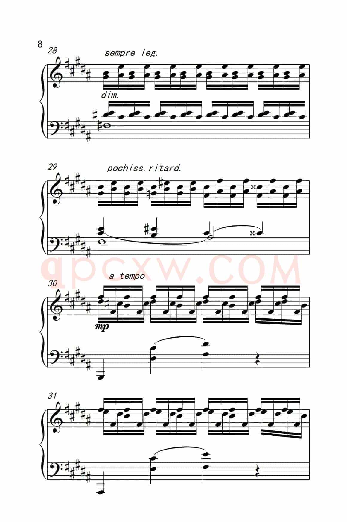 莫什科夫斯基 钢琴练习曲（第十五首）