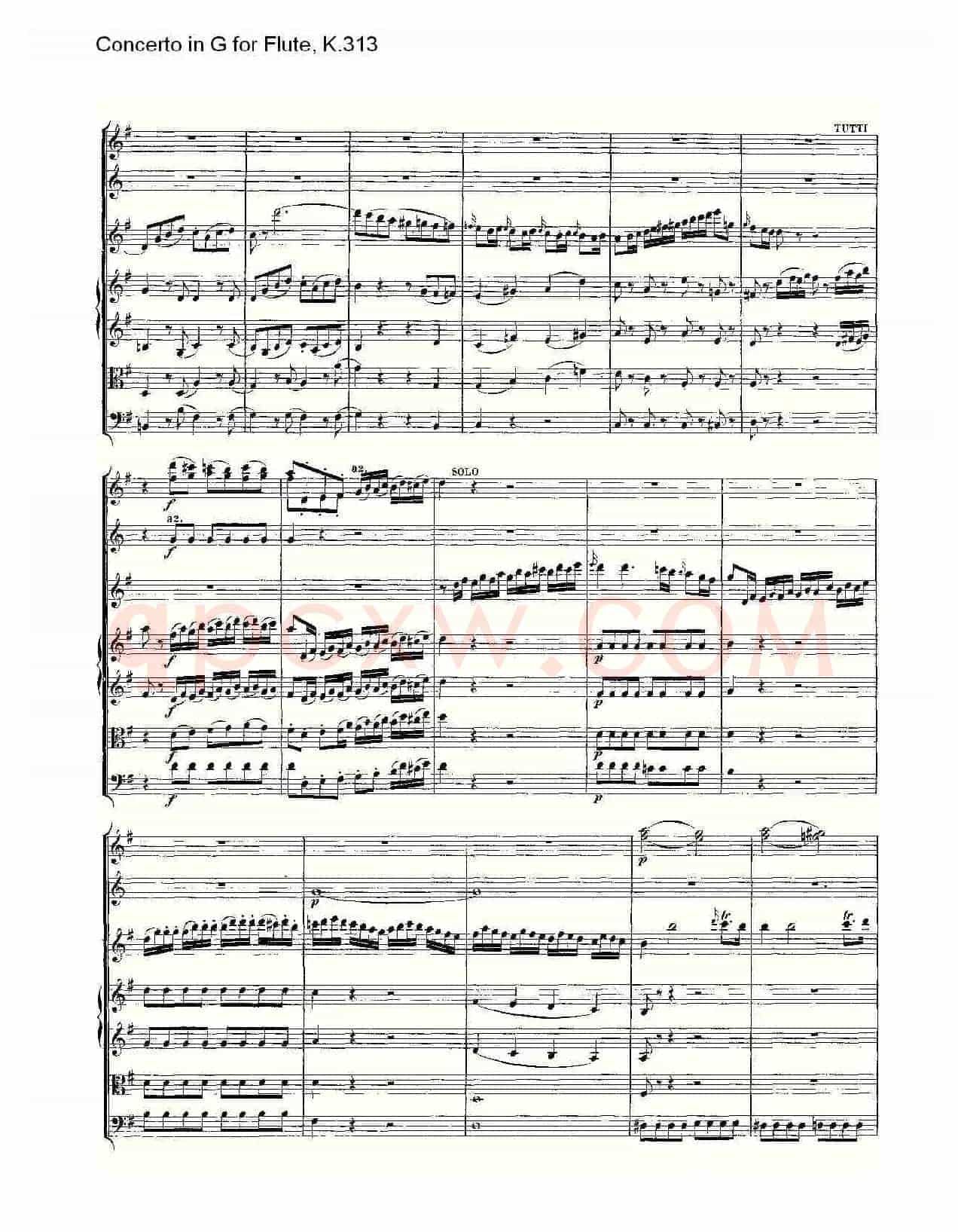 Concerto in G for Flute, K.313（G调长笛协奏曲, K.313）
