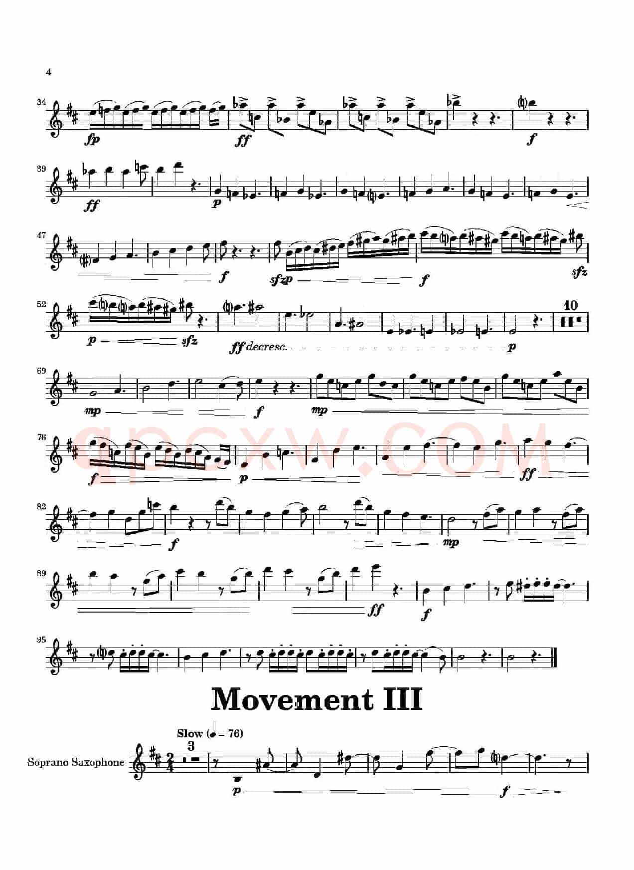 Movement（四重奏高音萨克斯分谱）