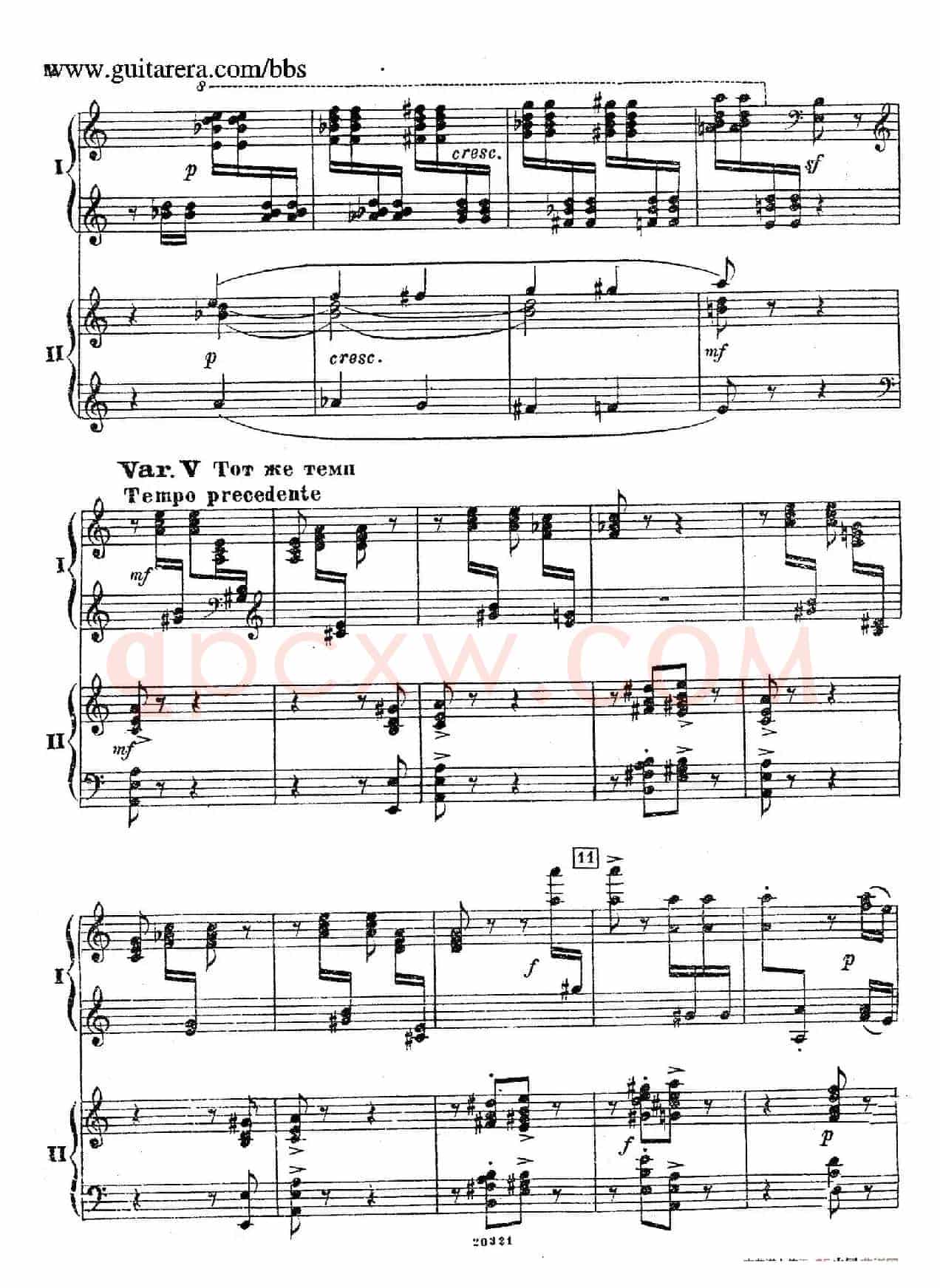 Rhapsody On A Theme Of Paganini Op.43(帕格尼尼主题狂想曲·双钢琴)(P1——20)