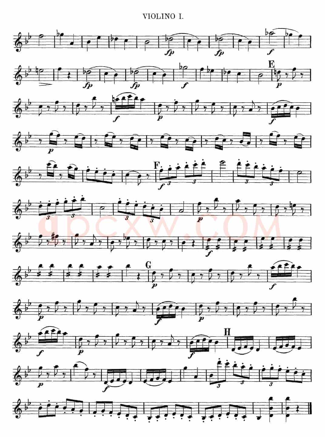 Mozart《Quartet No.6 in Bb Major,K.159》（Violin 1分谱）