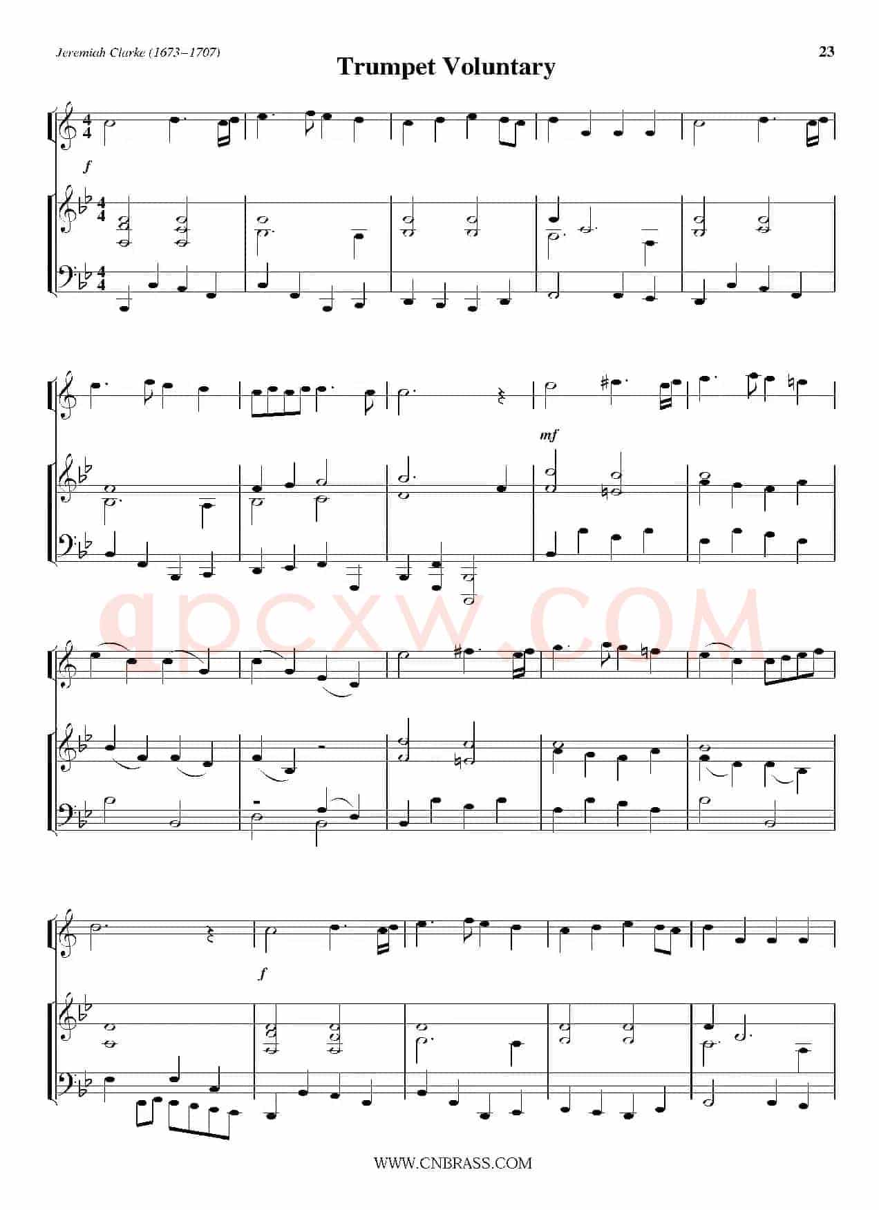 Trumpet Voluntary（小号+钢琴伴奏）