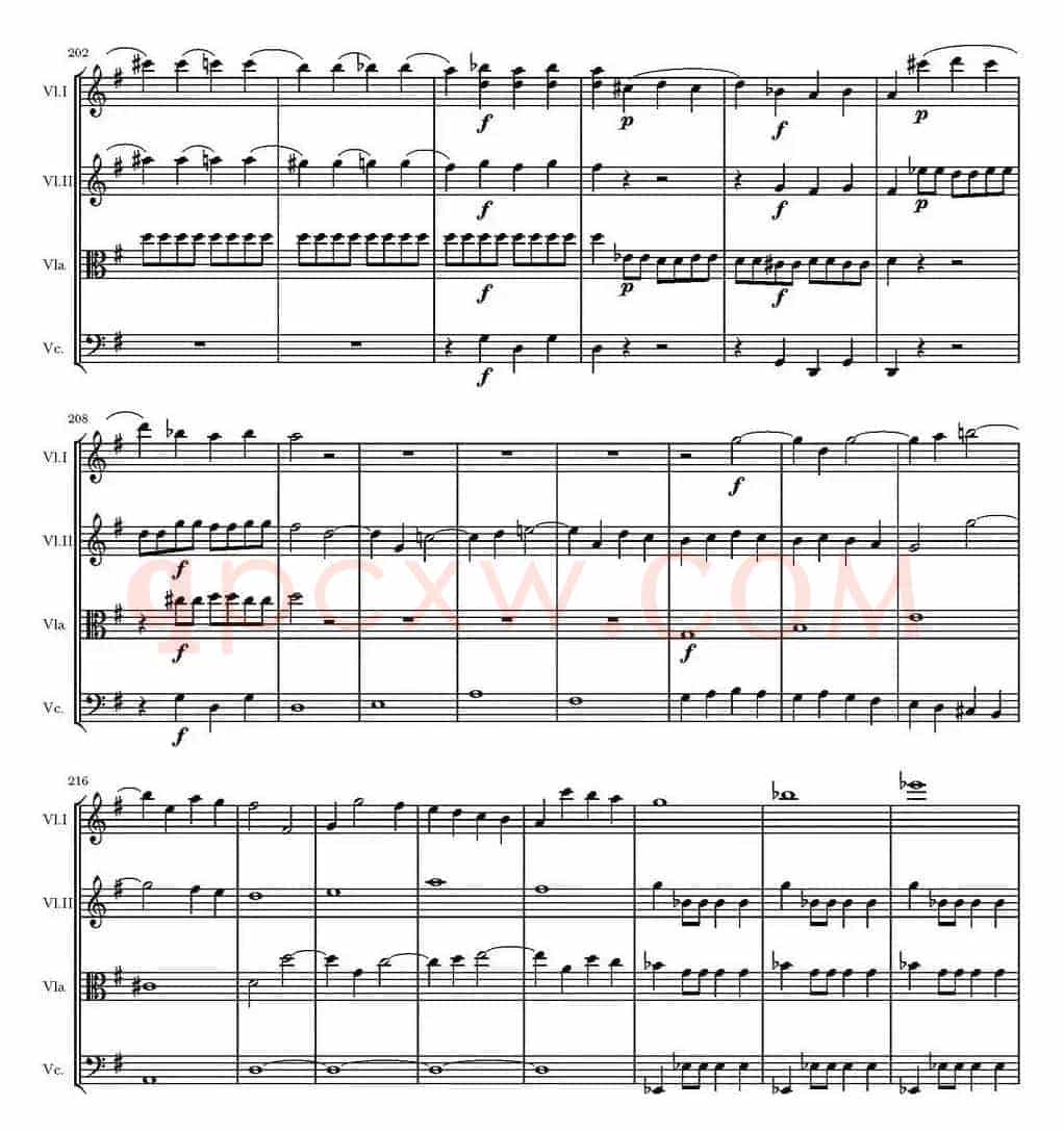 String Quartet KV.387（G大调弦乐四重奏）