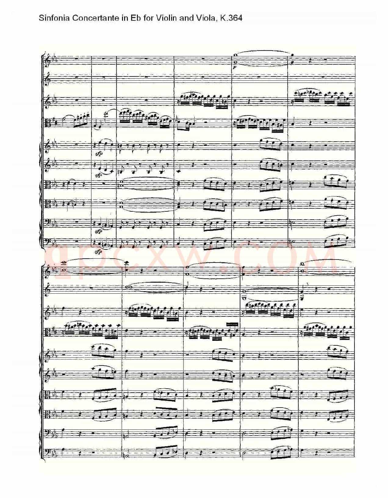Eb调小提琴与中提琴炫技序曲, K.364(一)