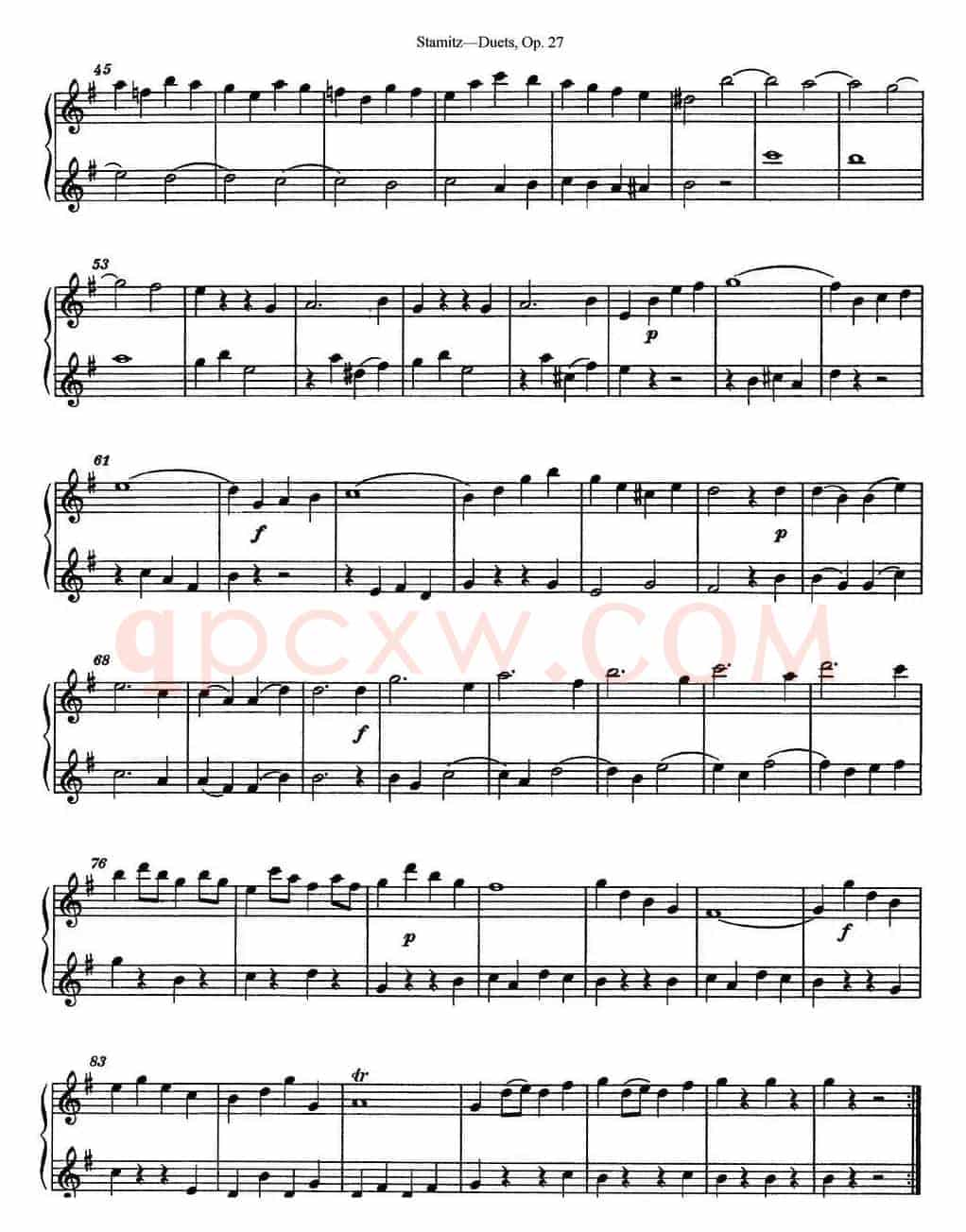 斯塔米茨二重奏长笛练习曲Op.27（No.3）