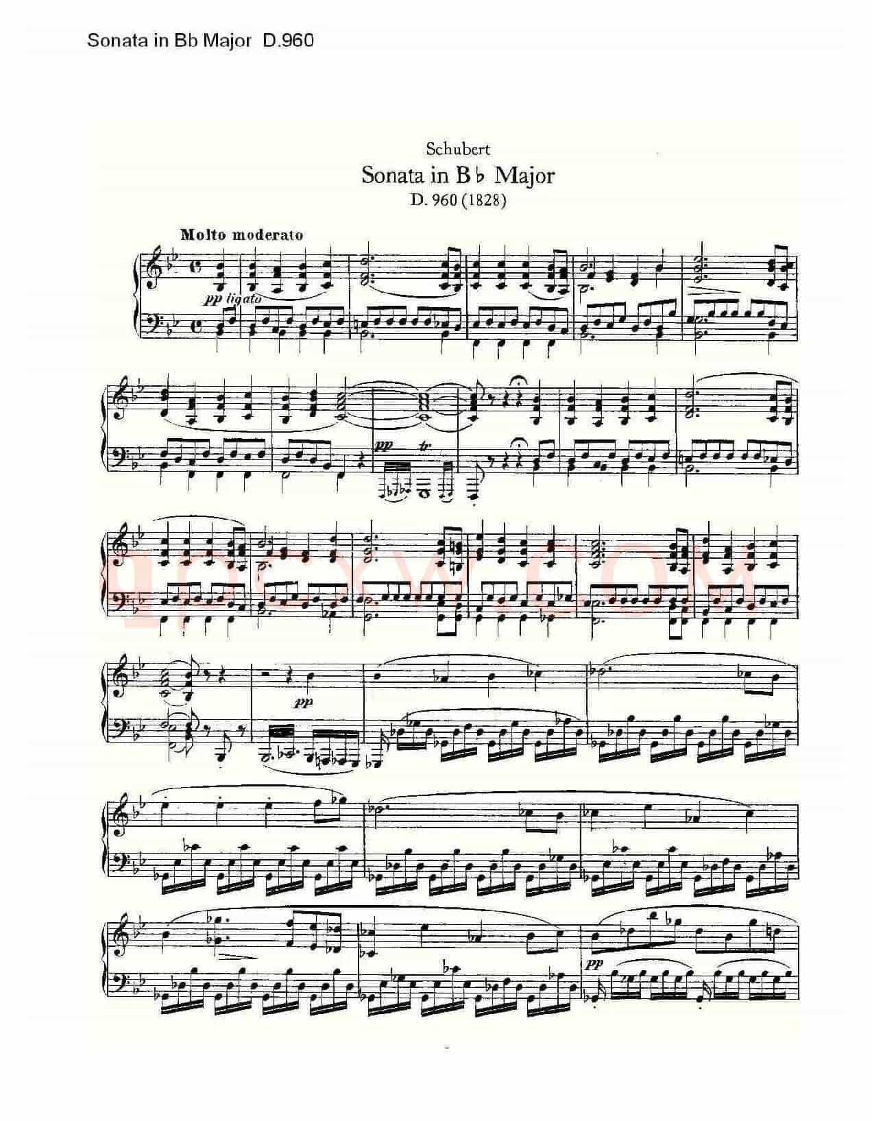 Sonata in Bb Major D.960(Bb大调奏鸣曲 D.960)