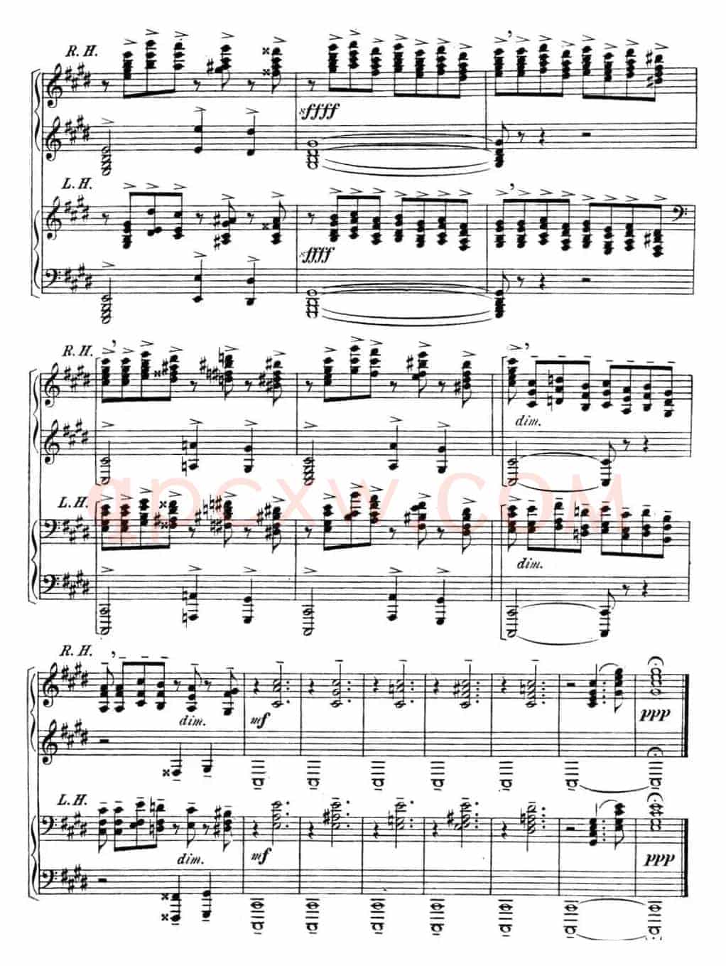 拉赫玛尼诺夫 幻想小品集 Op.3 No.2 前奏曲 升c小调