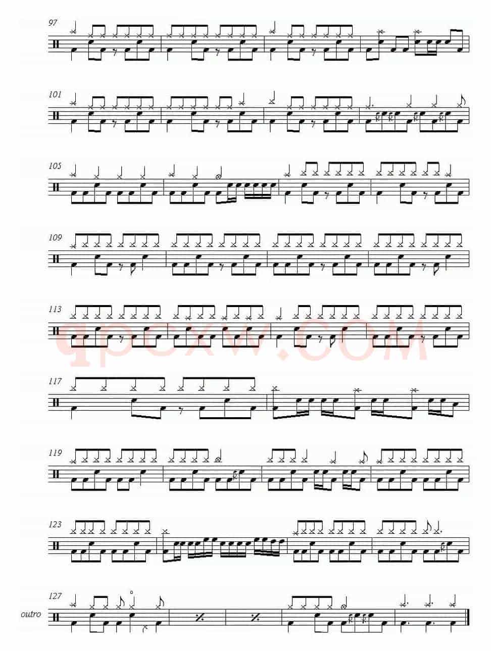 爵士鼓谱：Foo Fighters-Learn to fly