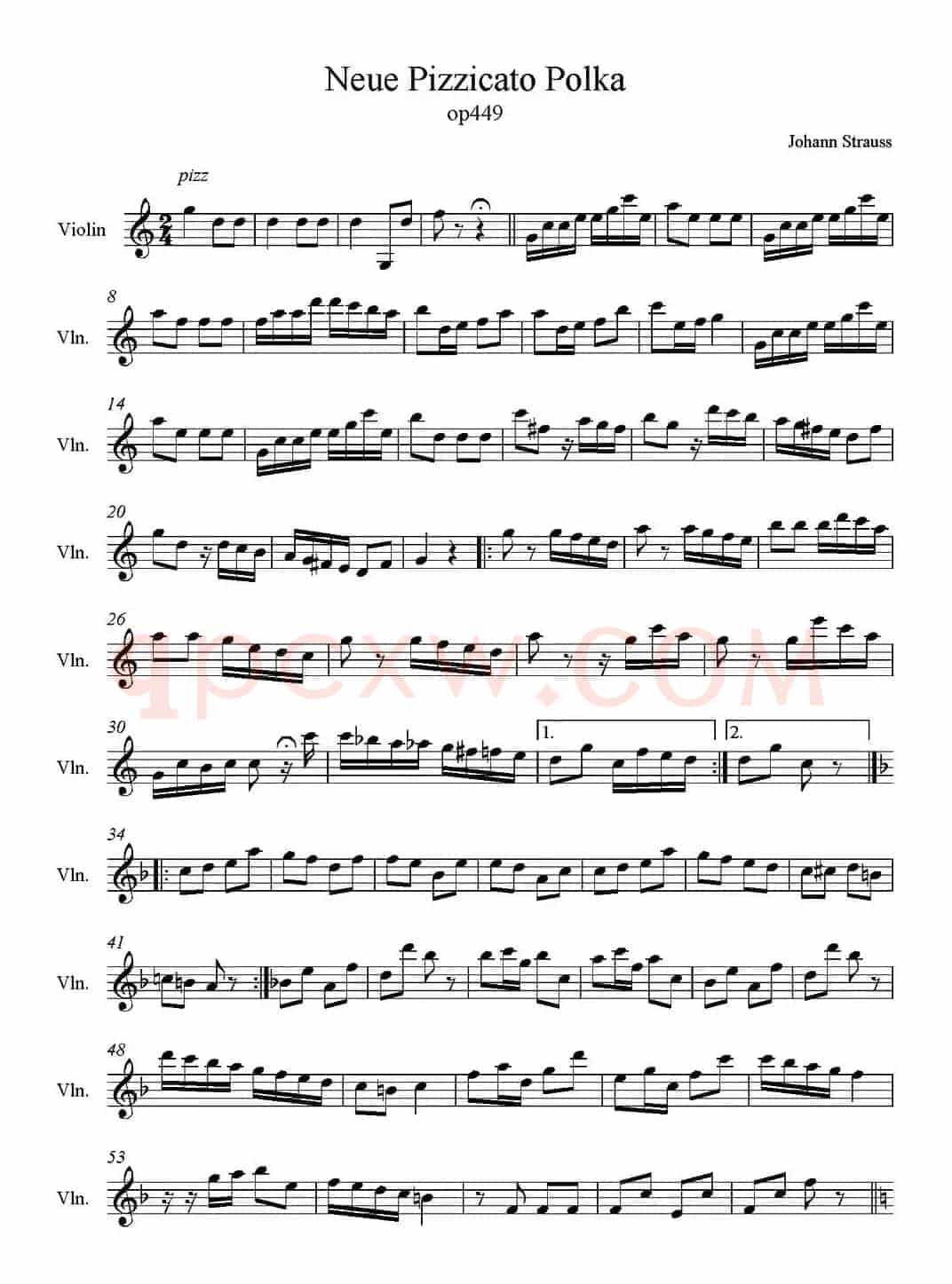 Neue Pizzicato Polka Op.449（新拨弦波尔卡）