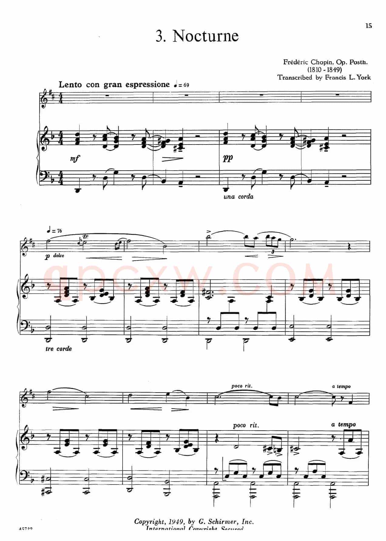 15首古典萨克斯独奏曲：3、Nocturne（中音萨克斯+钢琴伴奏）