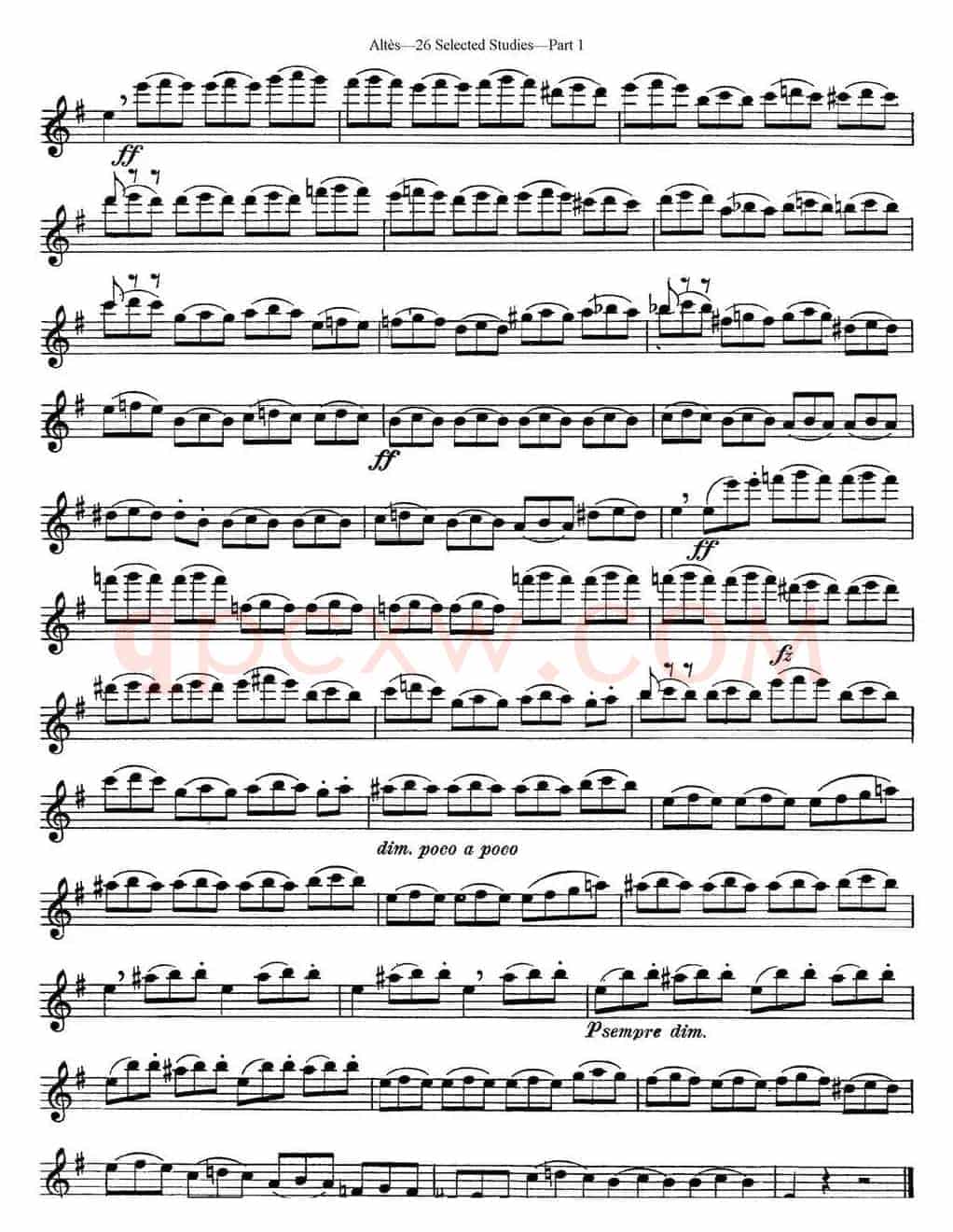 阿尔泰斯26首精选长笛练习曲（NO.15）