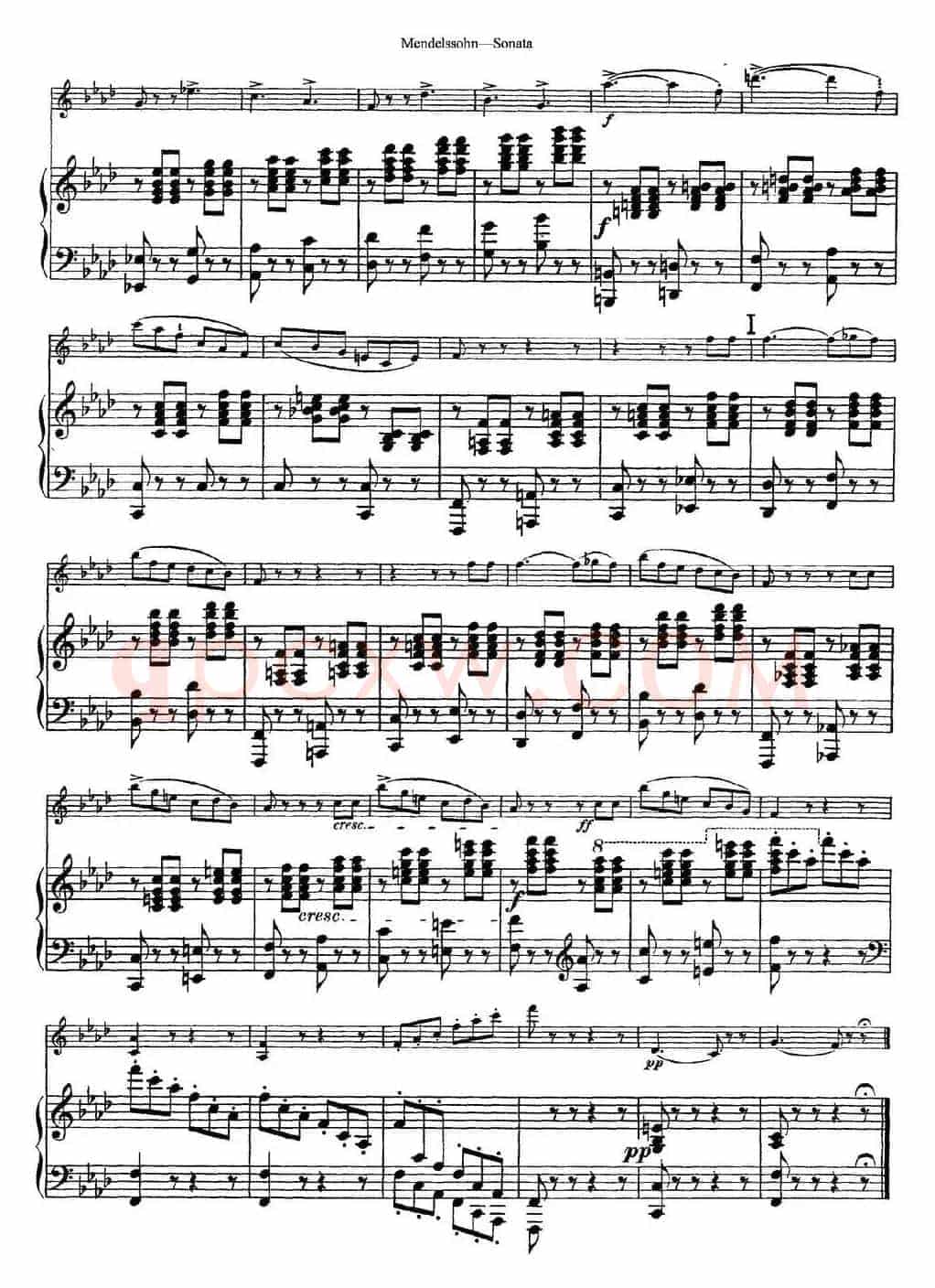 Mendelssohn Violin Sonata（小提琴+钢琴伴奏）