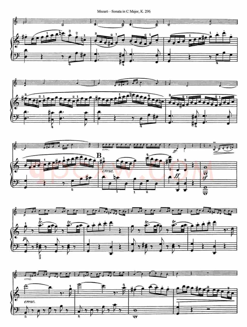 Violin Sonata in C Major K.296（小提琴+钢琴伴奏）