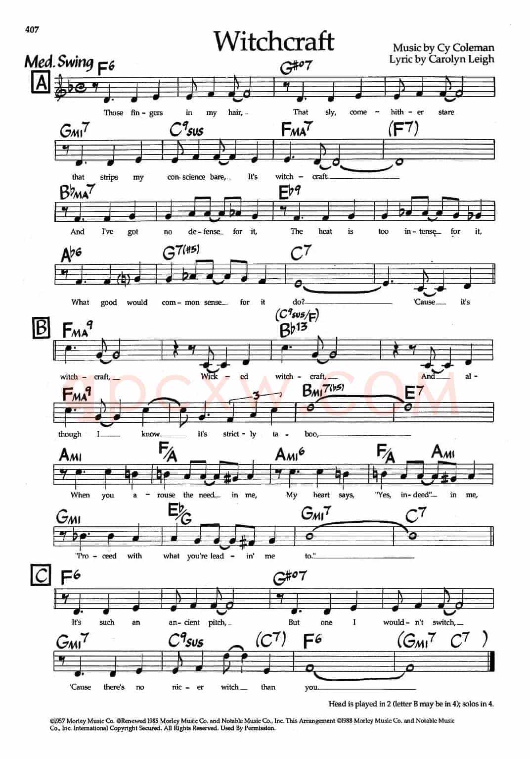 Witchcraft（爵士钢琴曲）