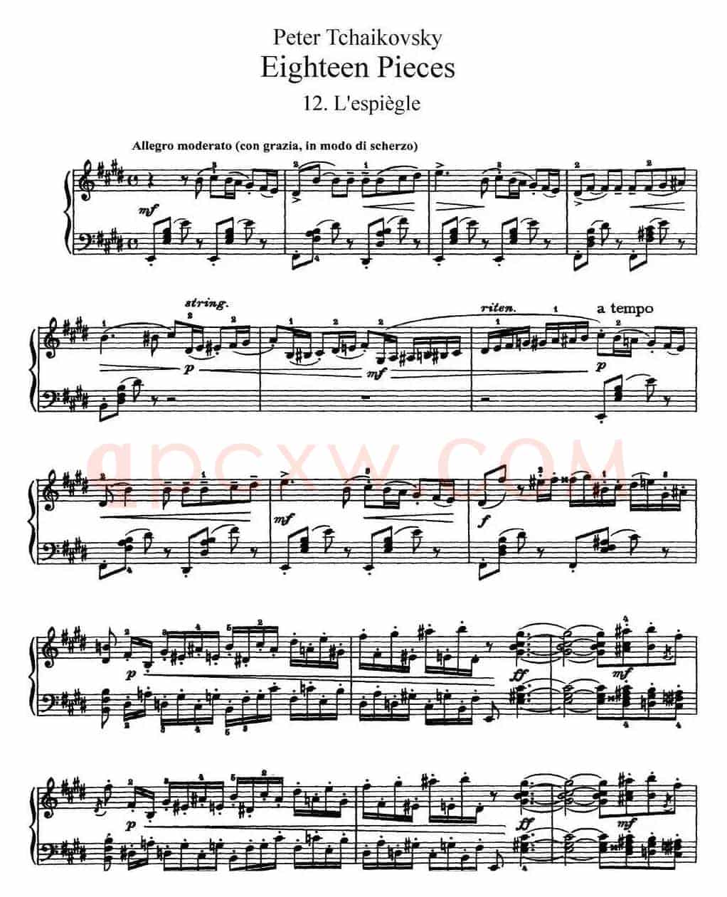 柴可夫斯基18首钢琴小品Op.72(12.L'espiegle)