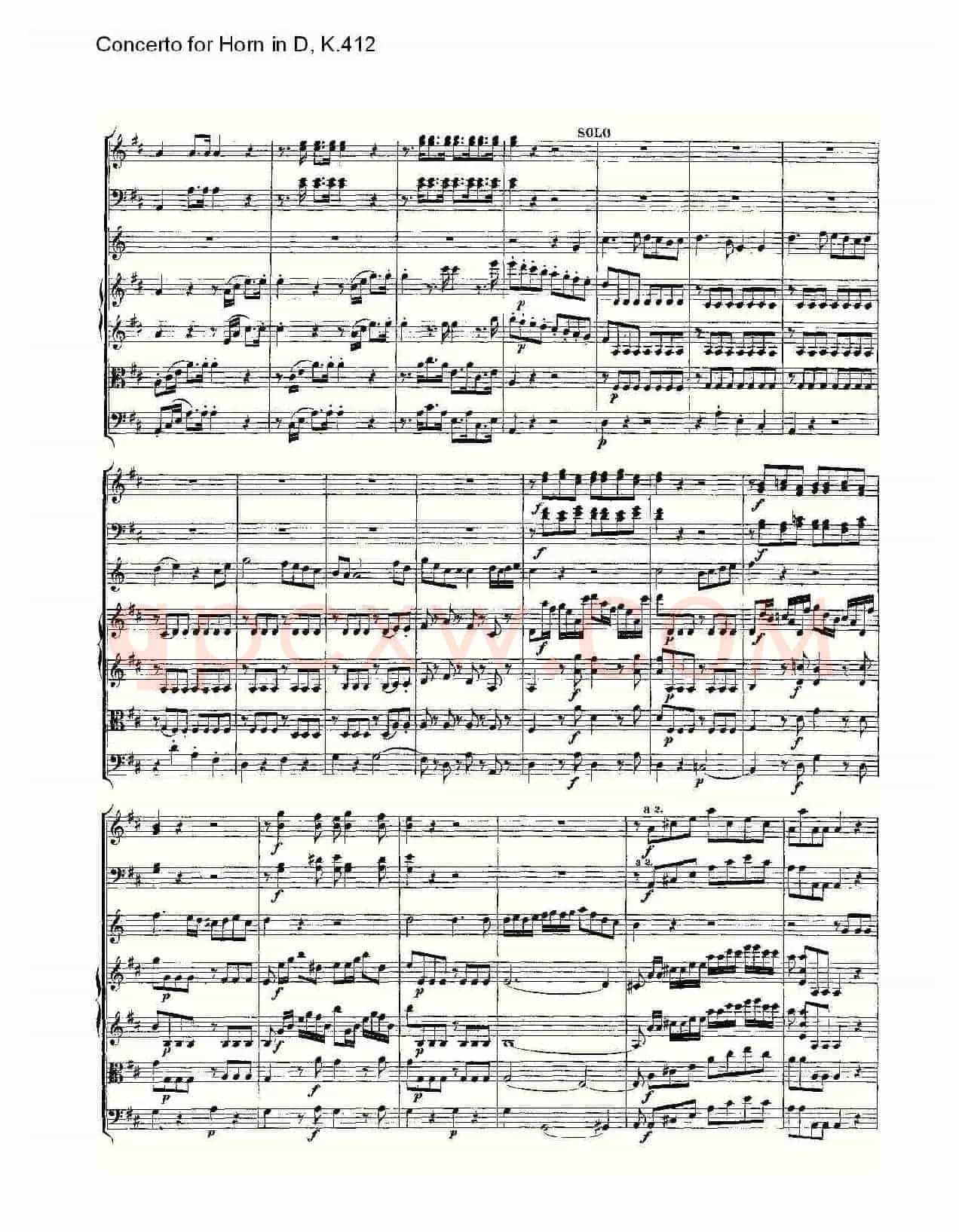 Concerto for Horn in D, K.412(D调法国号协奏曲, K.412)