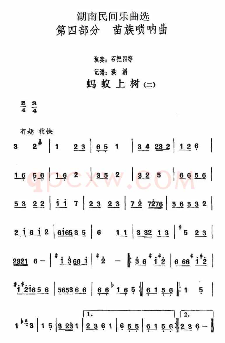 湖南民间乐曲选：蚂蚁上树（二）