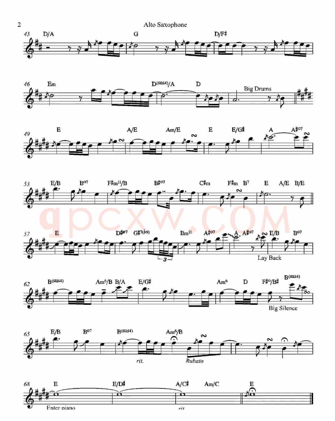 Auld Lang Syne（中音萨克斯）