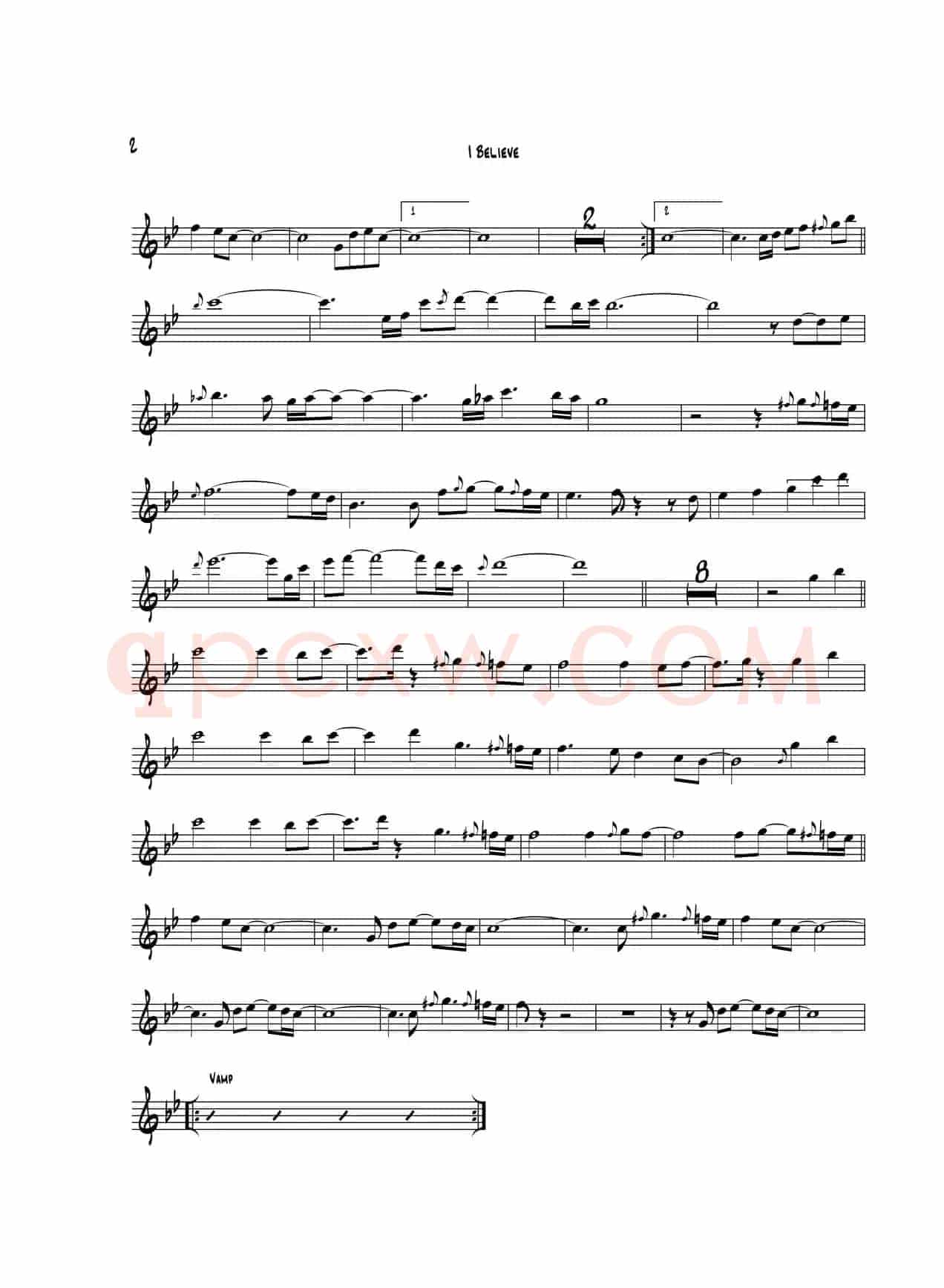 I Believe（中音萨克斯）