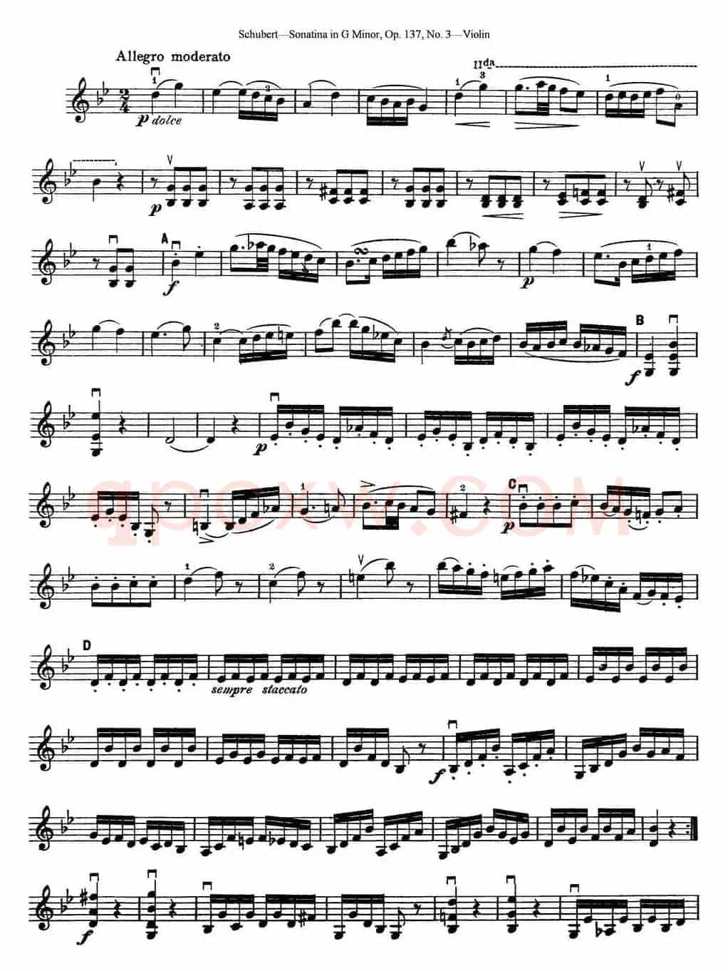 Violin Sonatina in G minor Op.137 No.3