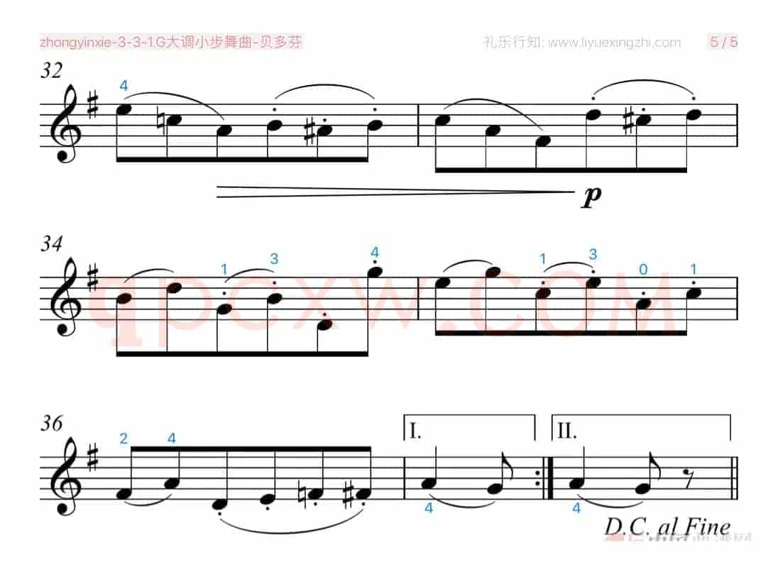 G大调小步舞曲-贝多芬（小提琴）