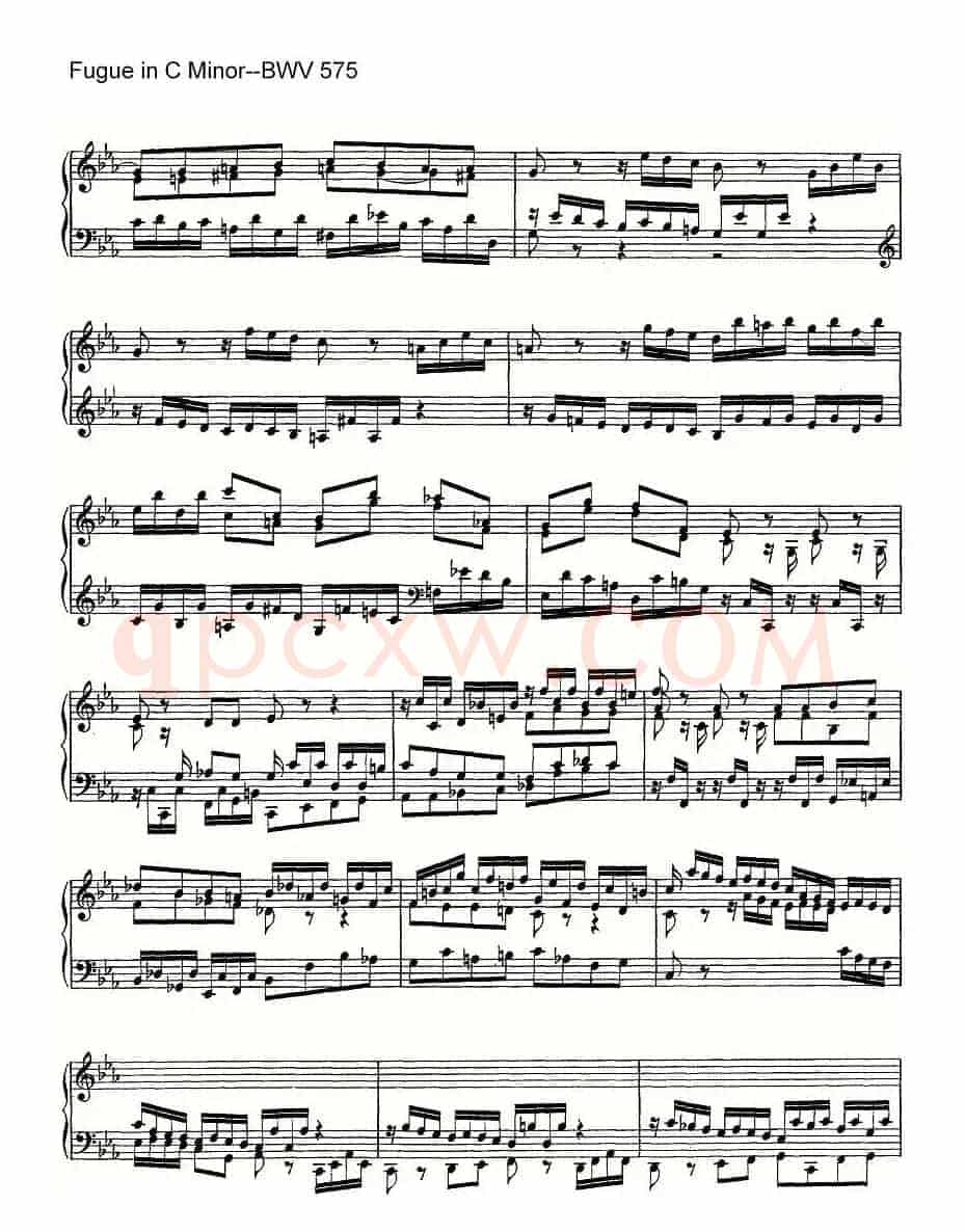Fugue in C Minor--BWV 575（管风琴谱）