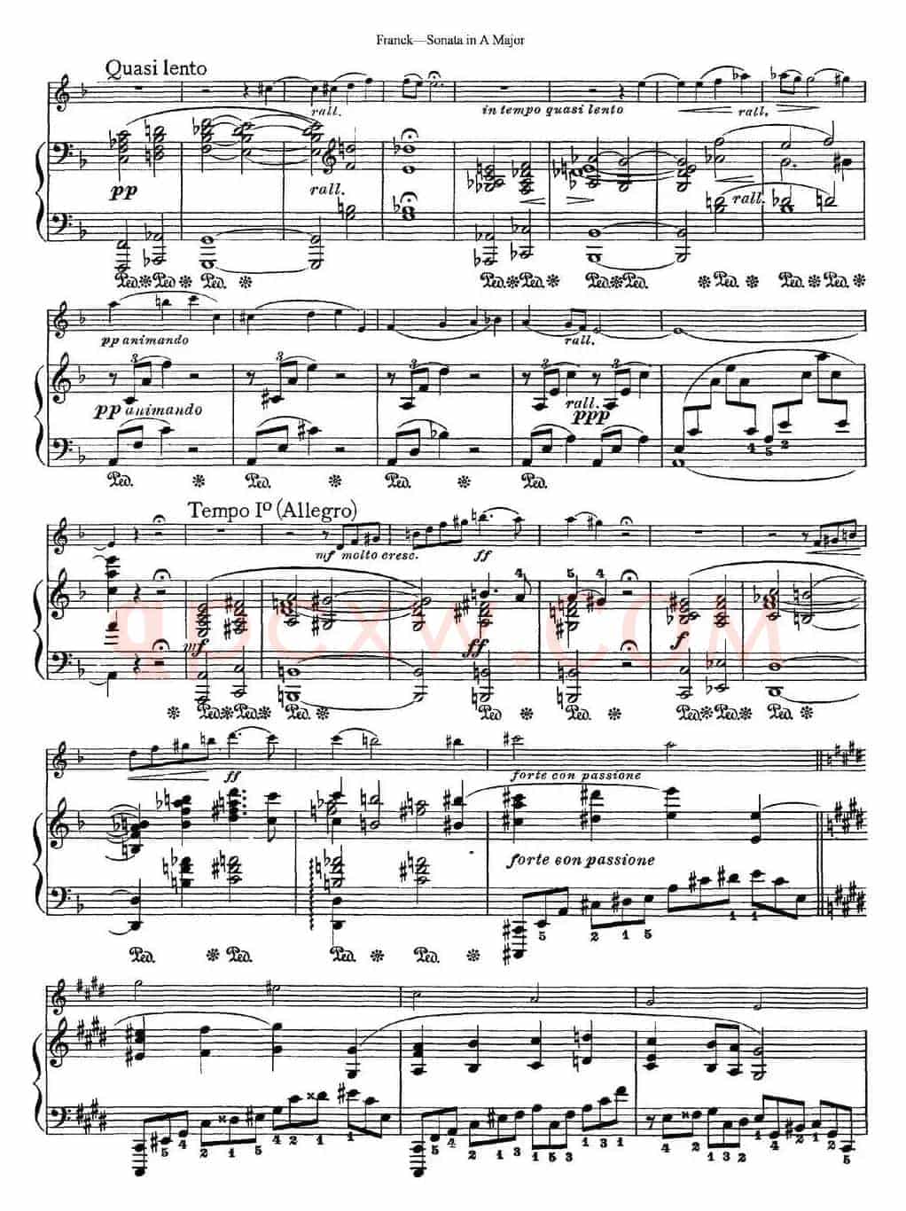 Franck Sonata in A Major（小提琴+钢琴伴奏）