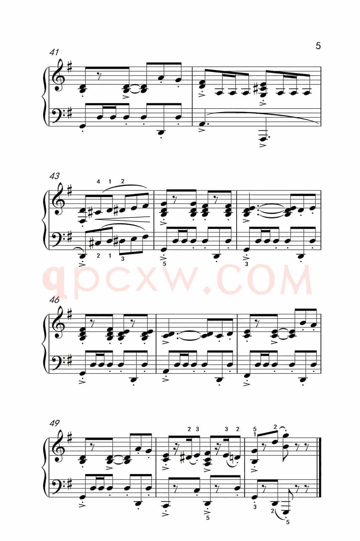 第五级 2.西班牙小夜曲（中央音乐学院 钢琴（业余）考级教程 4-6级）