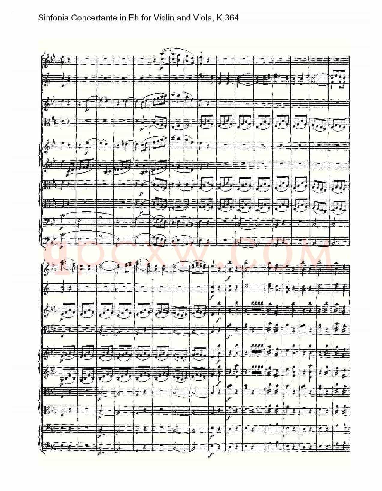 Eb调小提琴与中提琴炫技序曲, K.364(二)