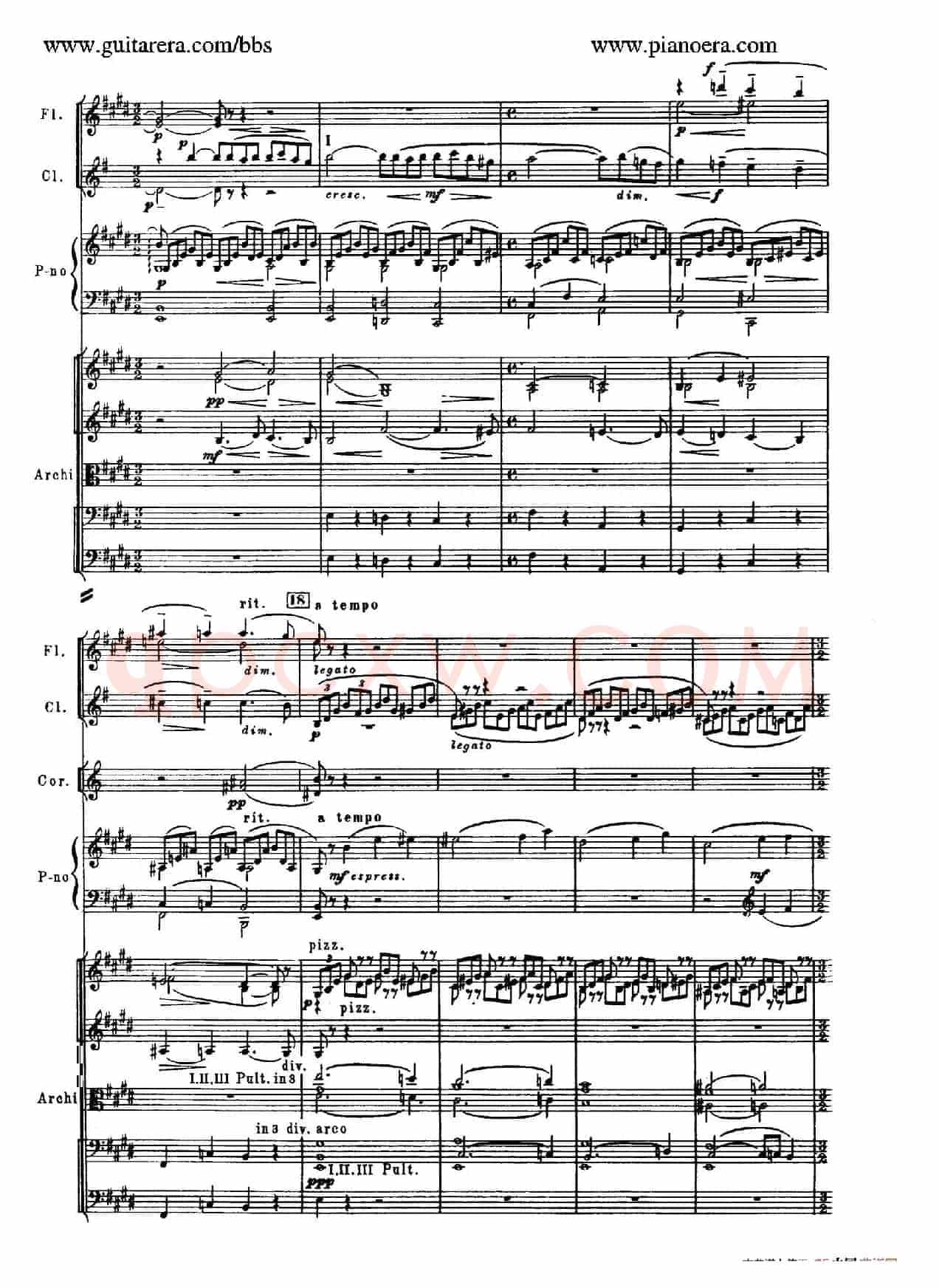 c小调第二钢琴协奏曲 Op.18（第二乐章总谱）