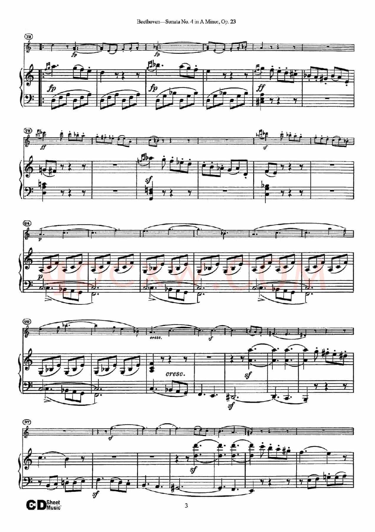 A小调第四小提琴奏鸣曲（Sonata No.4 in A Minor Op.23）（小提琴+钢琴伴奏）