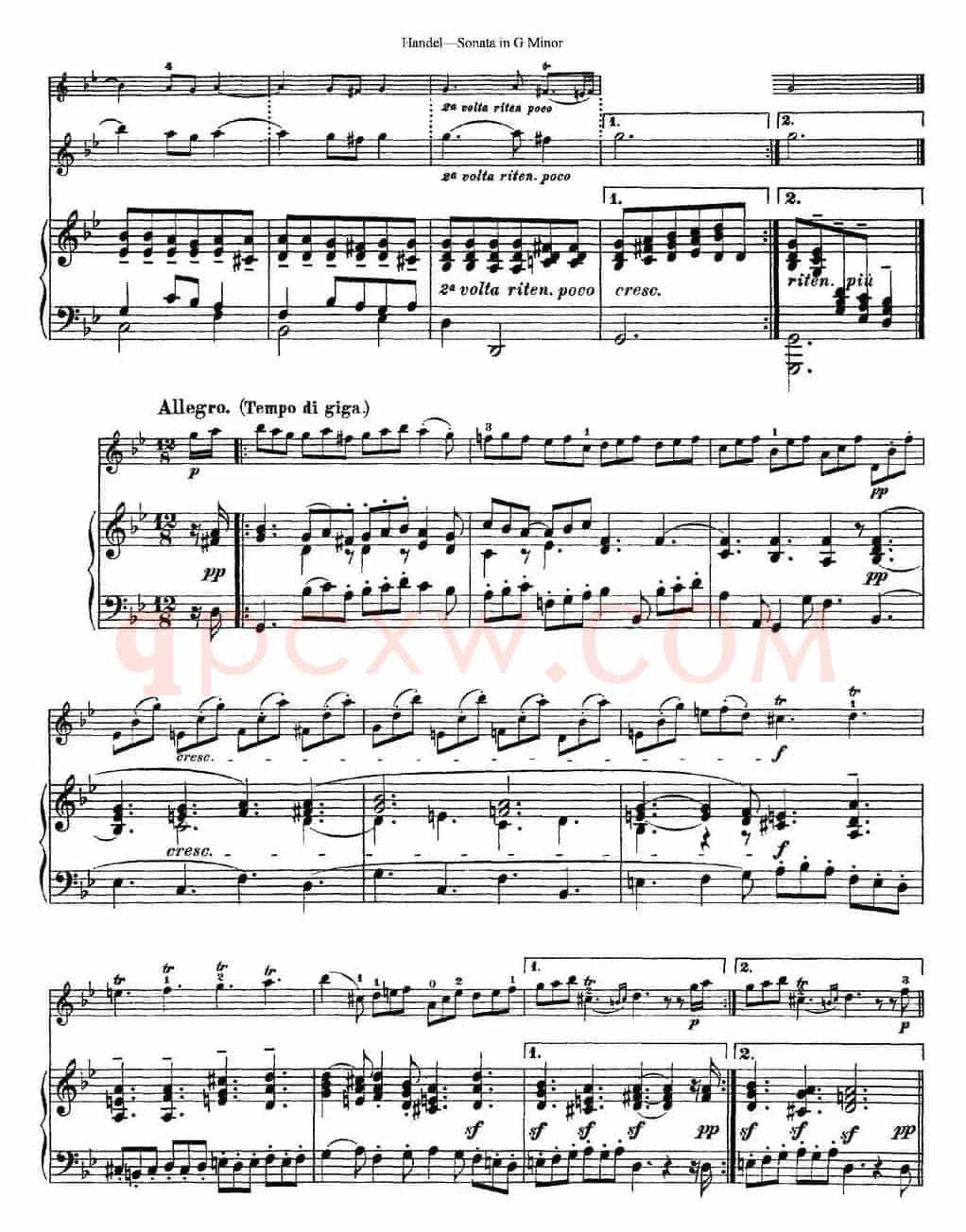 Violin Sonata No.2 in G minor（小提琴+钢琴伴奏）