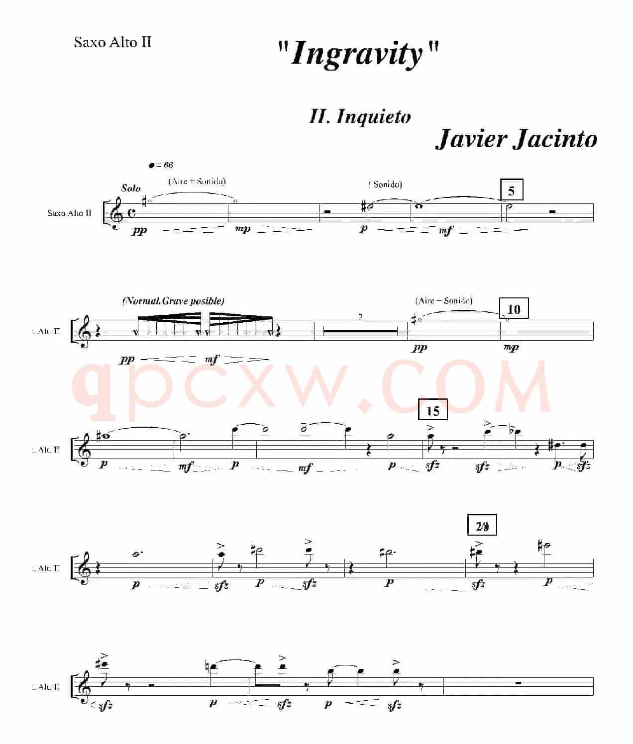 Ingravity（第二乐章）（第二中音萨克斯分谱）