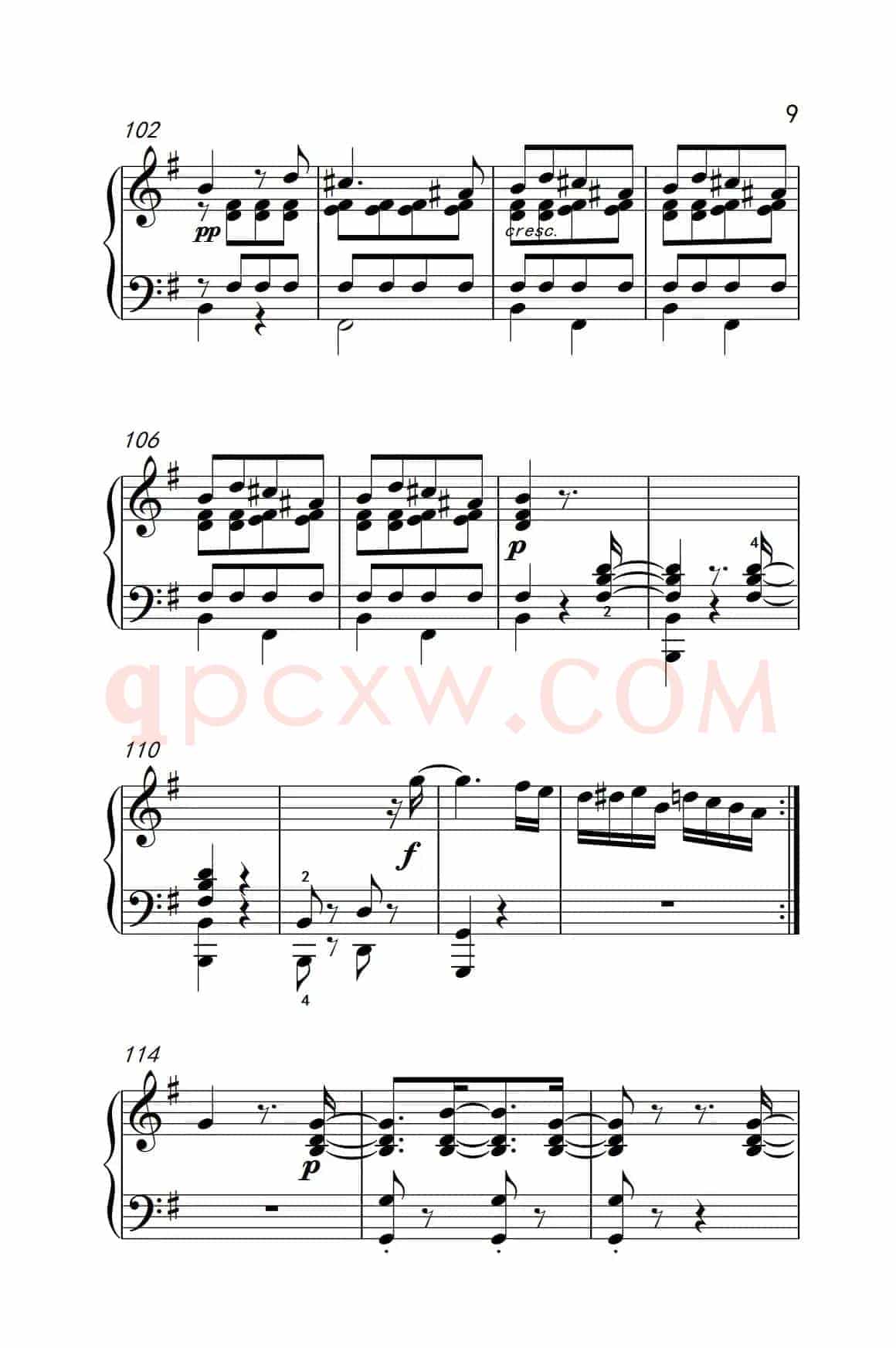 第九级2.G大调奏鸣曲 第一乐章 Op.31 No.1（中央音乐学院 钢琴（业余）考级教程 7-9级）